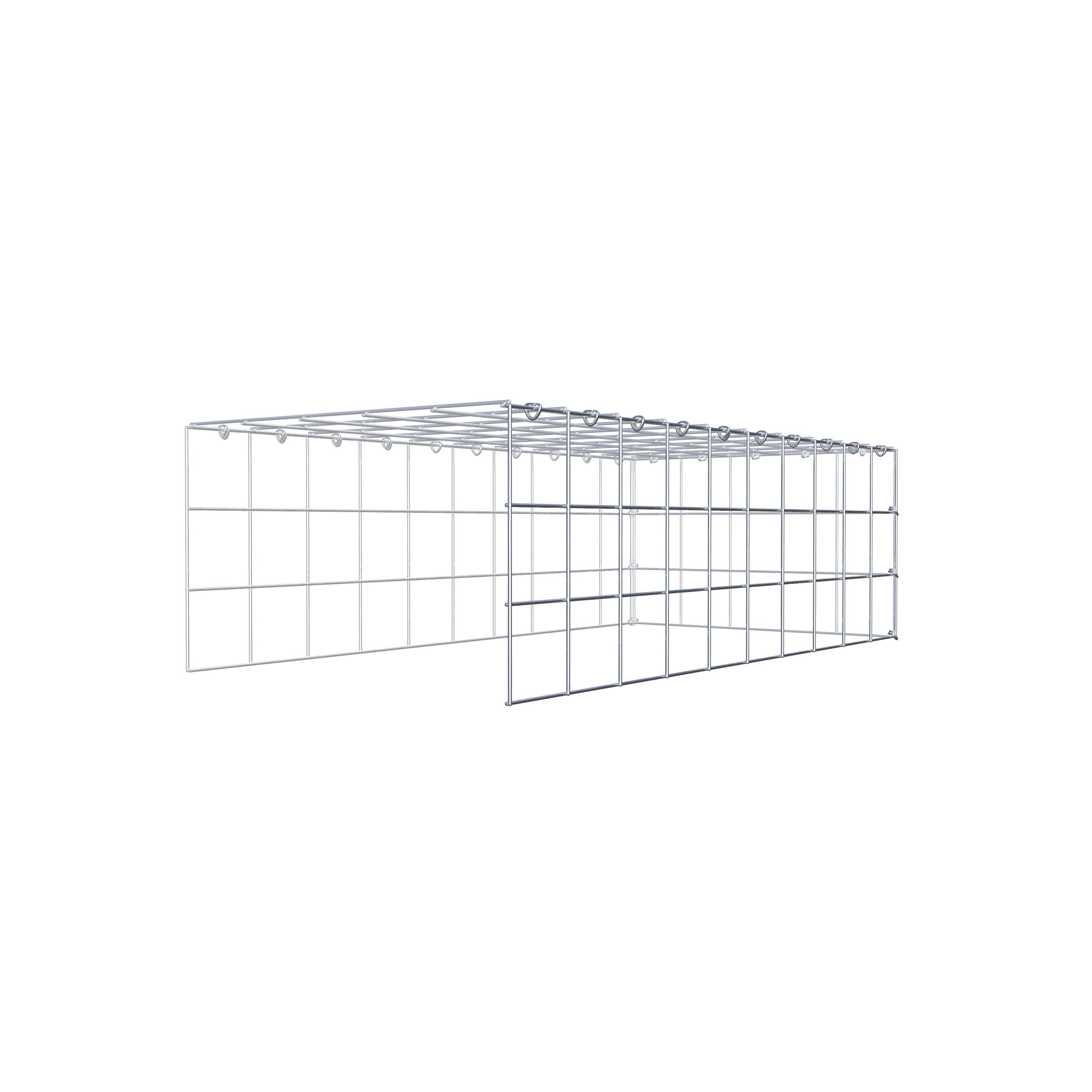 Type 4 oplegkorf 100 cm x 30 cm x 50 cm (L x H x D), maaswijdte 10 cm x 10 cm, C-ring