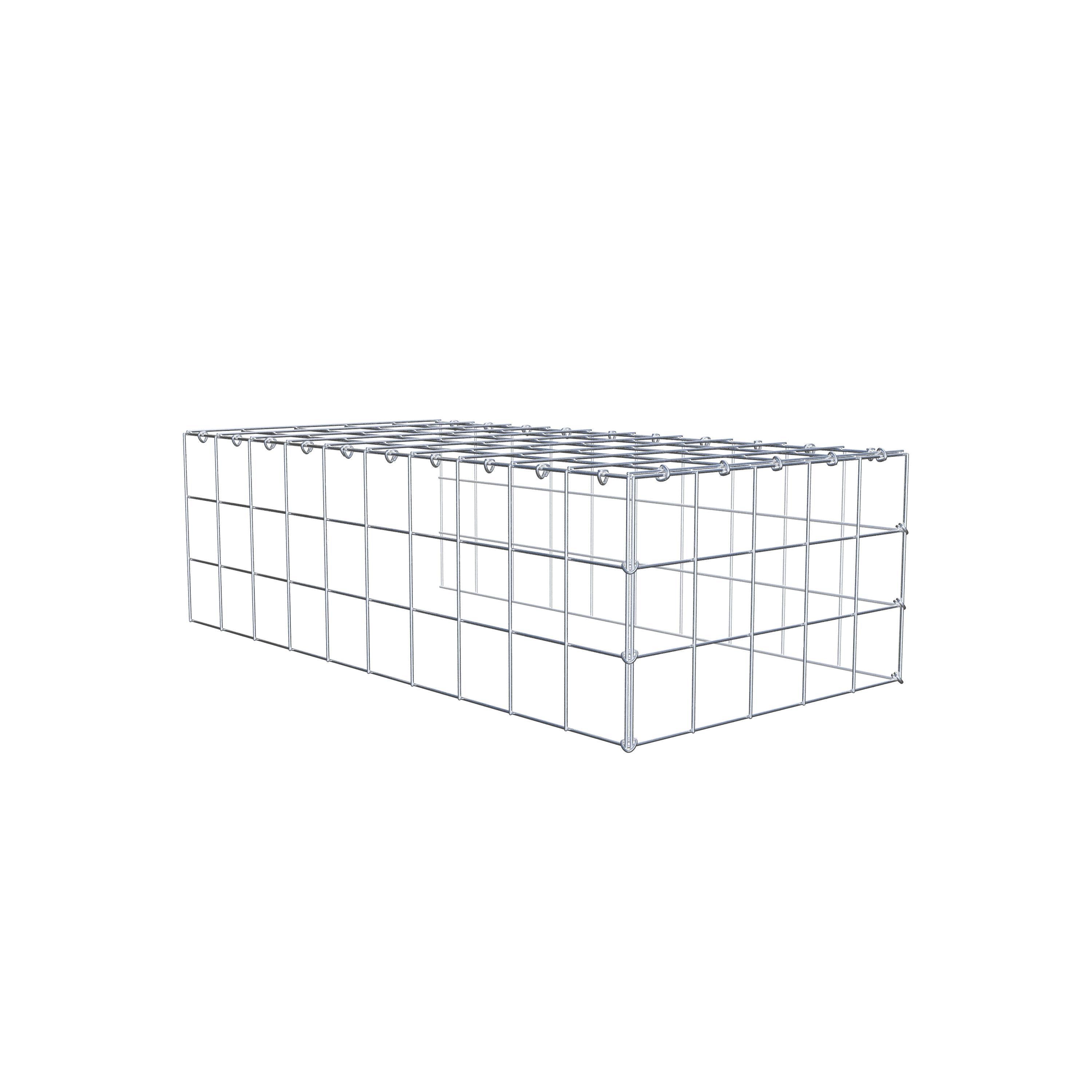 Type 4 oplegkorf 100 cm x 30 cm x 50 cm (L x H x D), maaswijdte 10 cm x 10 cm, C-ring