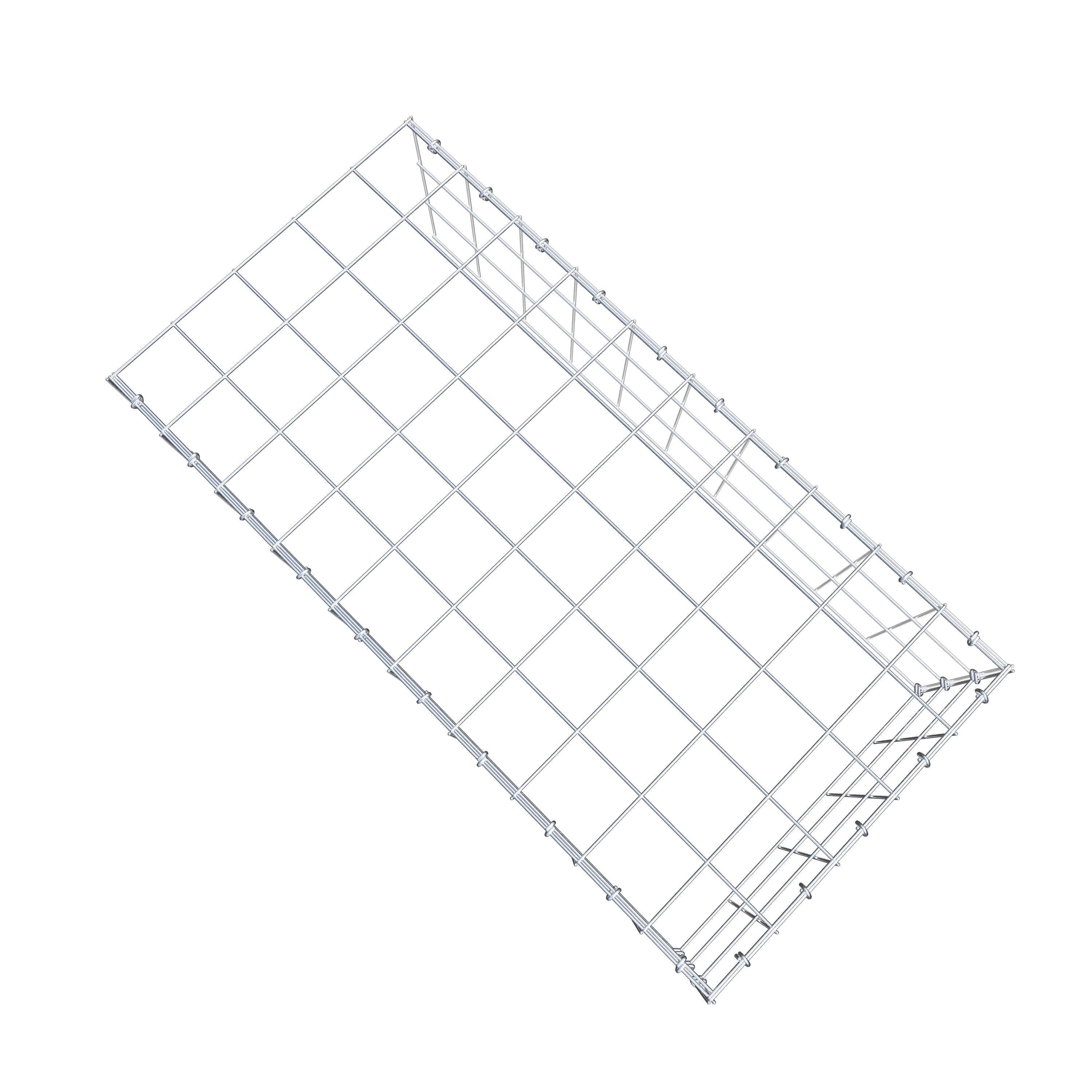 Type 4 oplegkorf 100 cm x 30 cm x 50 cm (L x H x D), maaswijdte 10 cm x 10 cm, C-ring