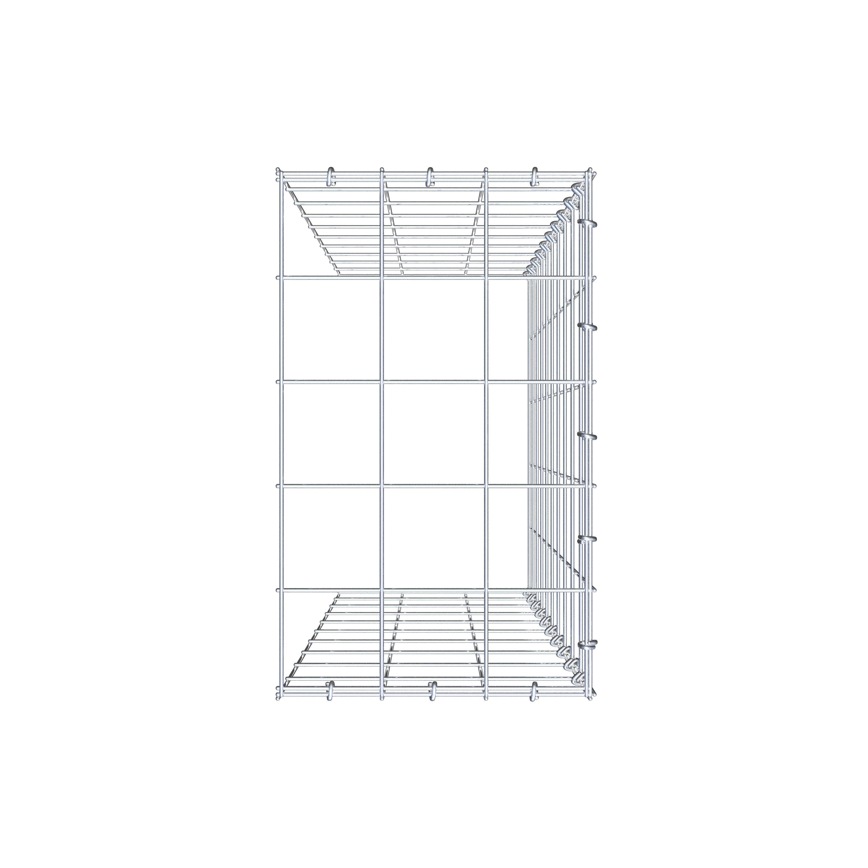 Type 4 oplegkorf 100 cm x 30 cm x 50 cm (L x H x D), maaswijdte 10 cm x 10 cm, C-ring