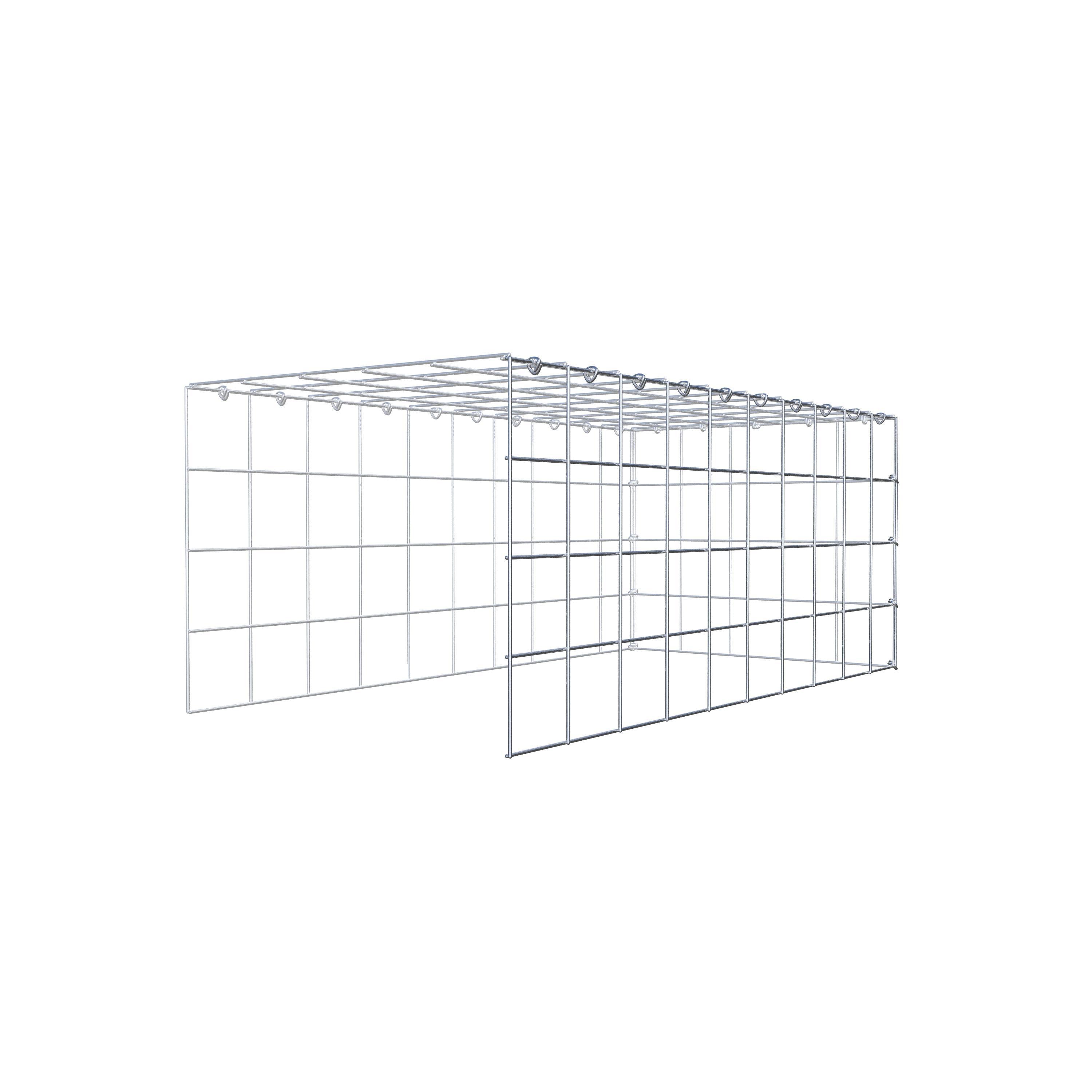 Opzetpaal type 4 100 cm x 40 cm x 50 cm (L x H x D), maaswijdte 10 cm x 10 cm, C-ring