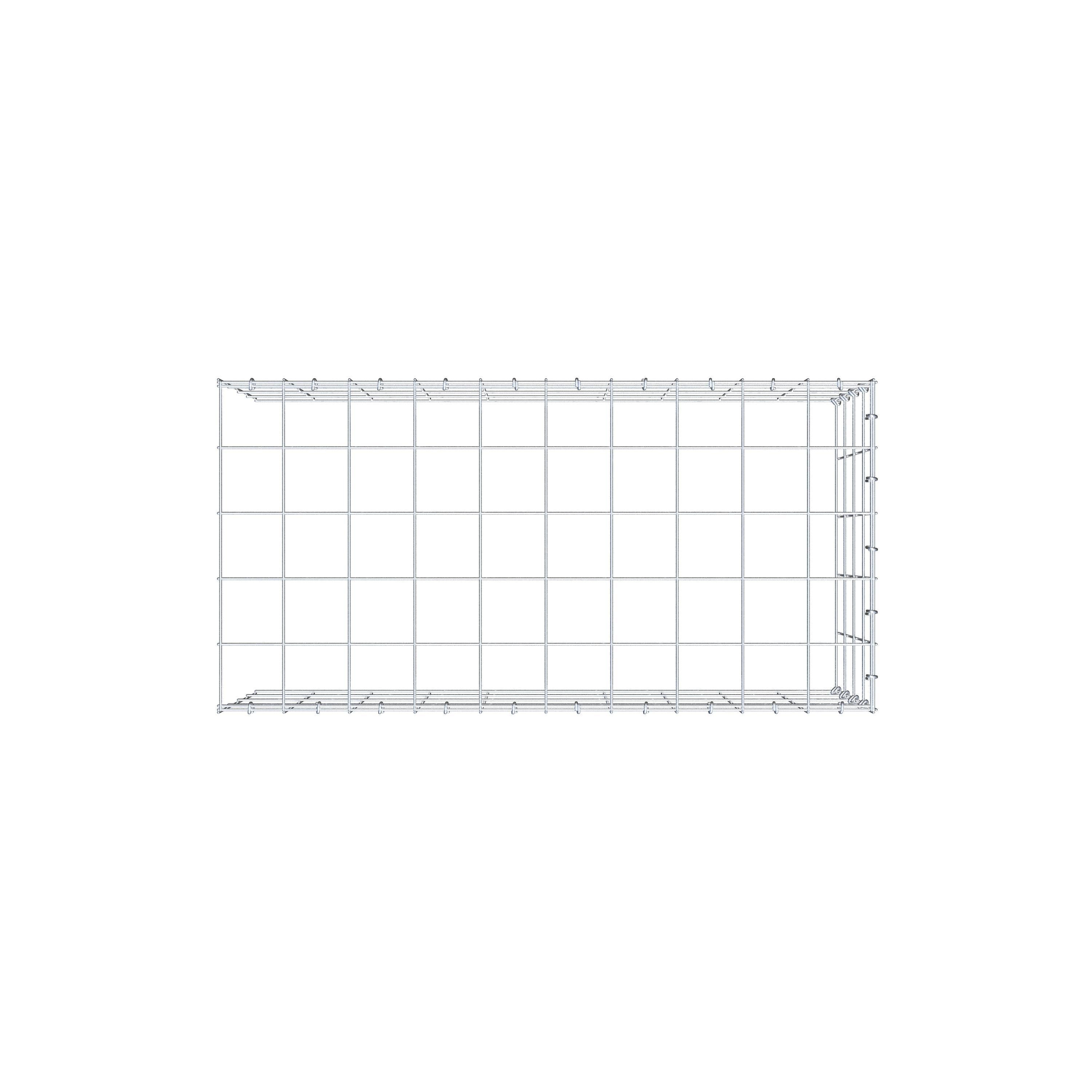 Opzetpaal type 4 100 cm x 40 cm x 50 cm (L x H x D), maaswijdte 10 cm x 10 cm, C-ring