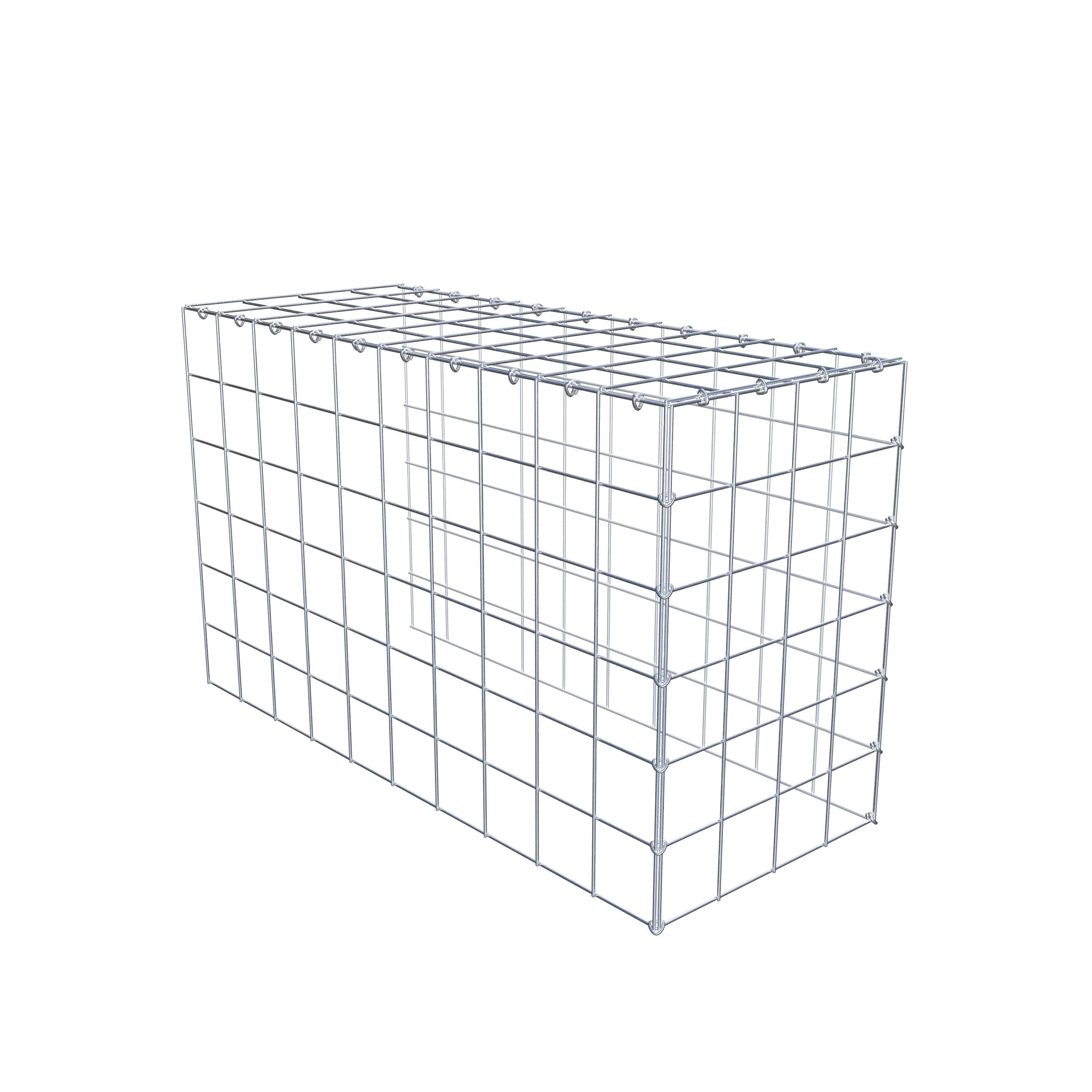 Mounted gabion type 4 100 cm x 60 cm x 40 cm (L x H x D), mesh size 10 cm x 10 cm, C-ring