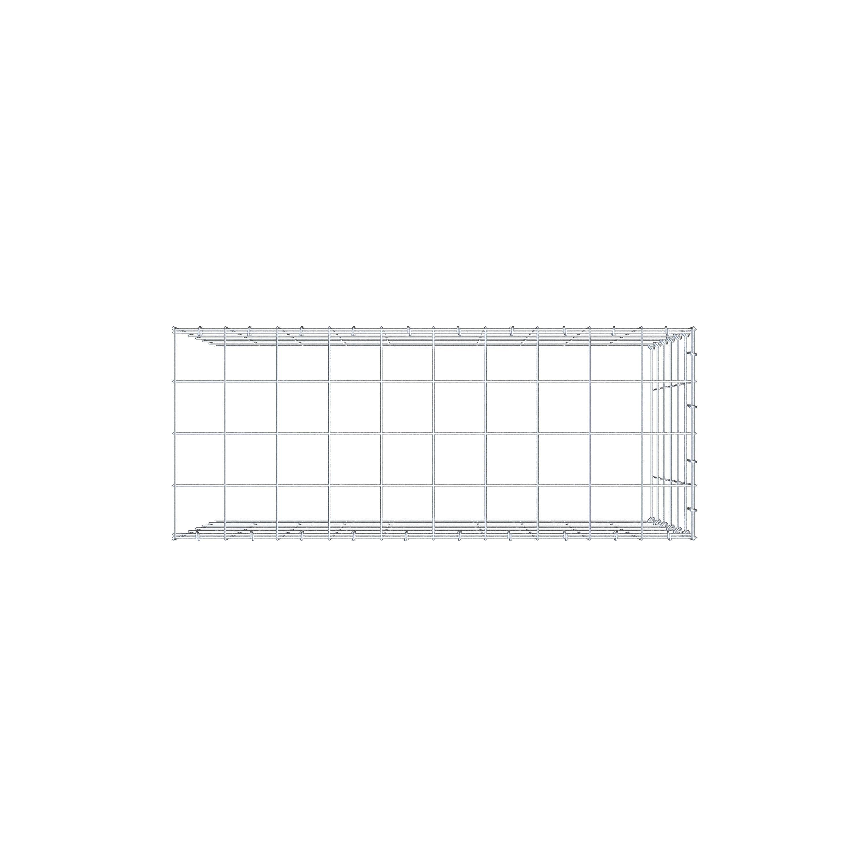 Mounted gabion type 4 100 cm x 60 cm x 40 cm (L x H x D), mesh size 10 cm x 10 cm, C-ring