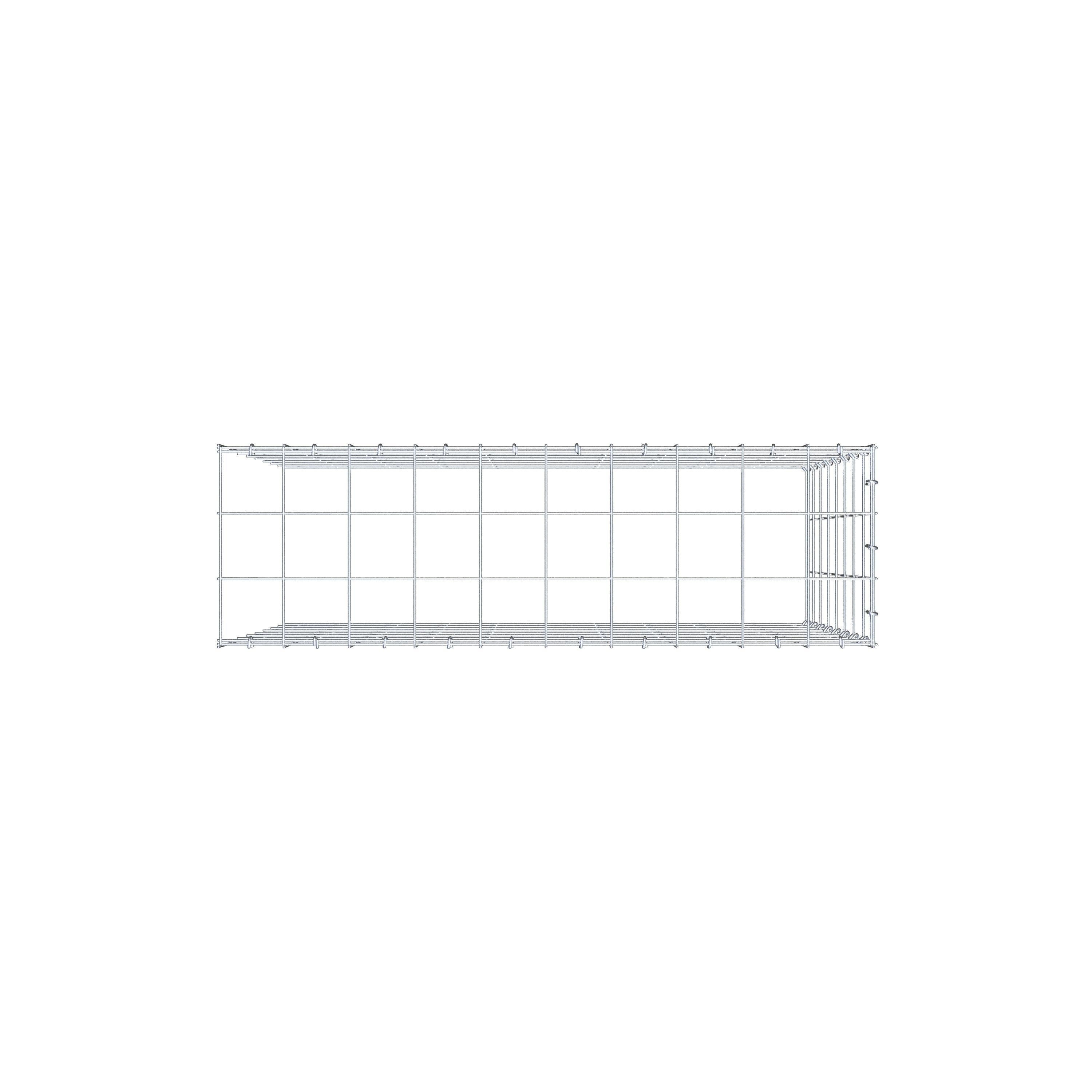 Extra gabion typ 4 100 cm x 80 cm x 30 cm (L x H x D), maskstorlek 10 cm x 10 cm, C-ring