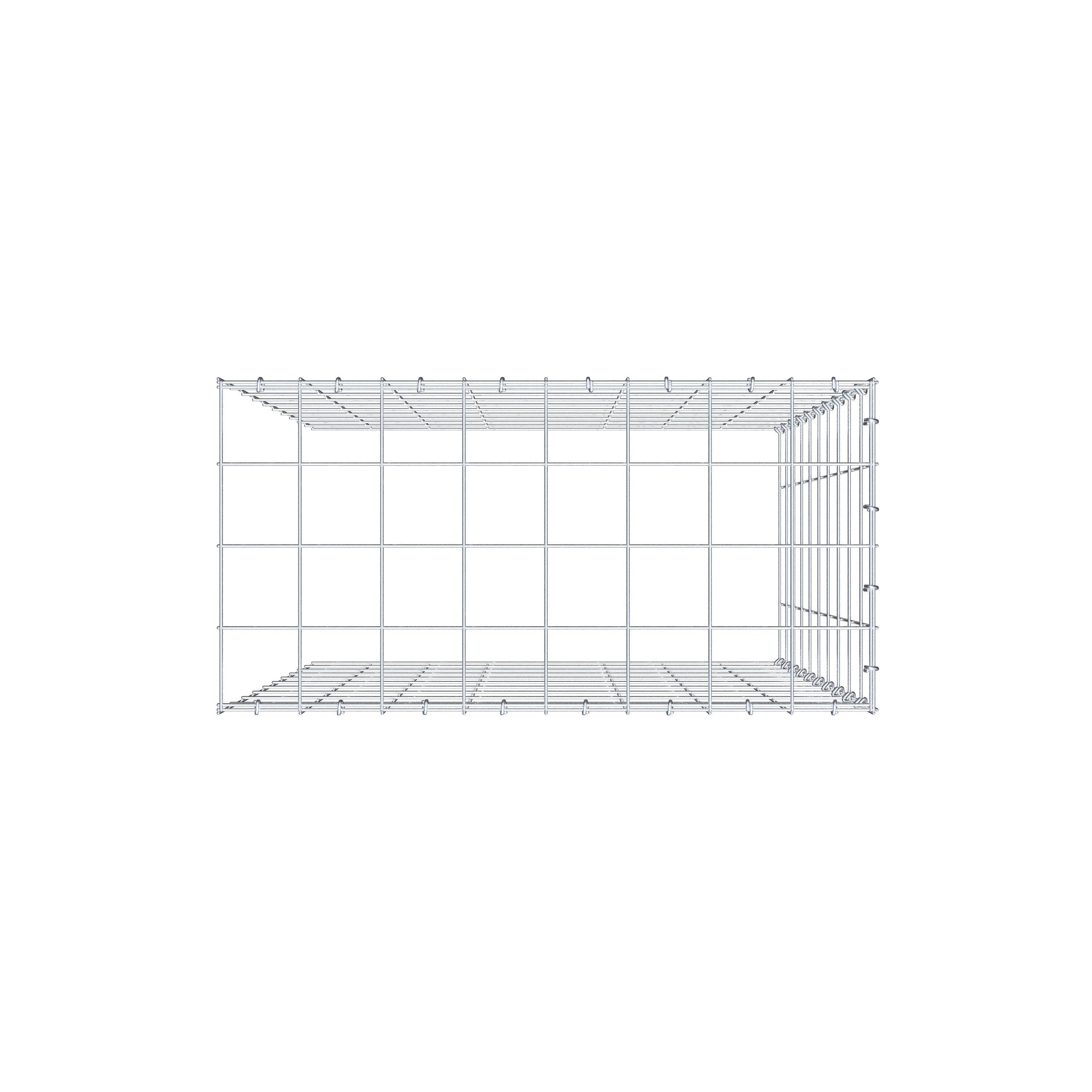 Gabbione aggiuntivo tipo 4 100 cm x 80 cm x 40 cm (L x H x P), maglia 10 cm x 10 cm, anello a C