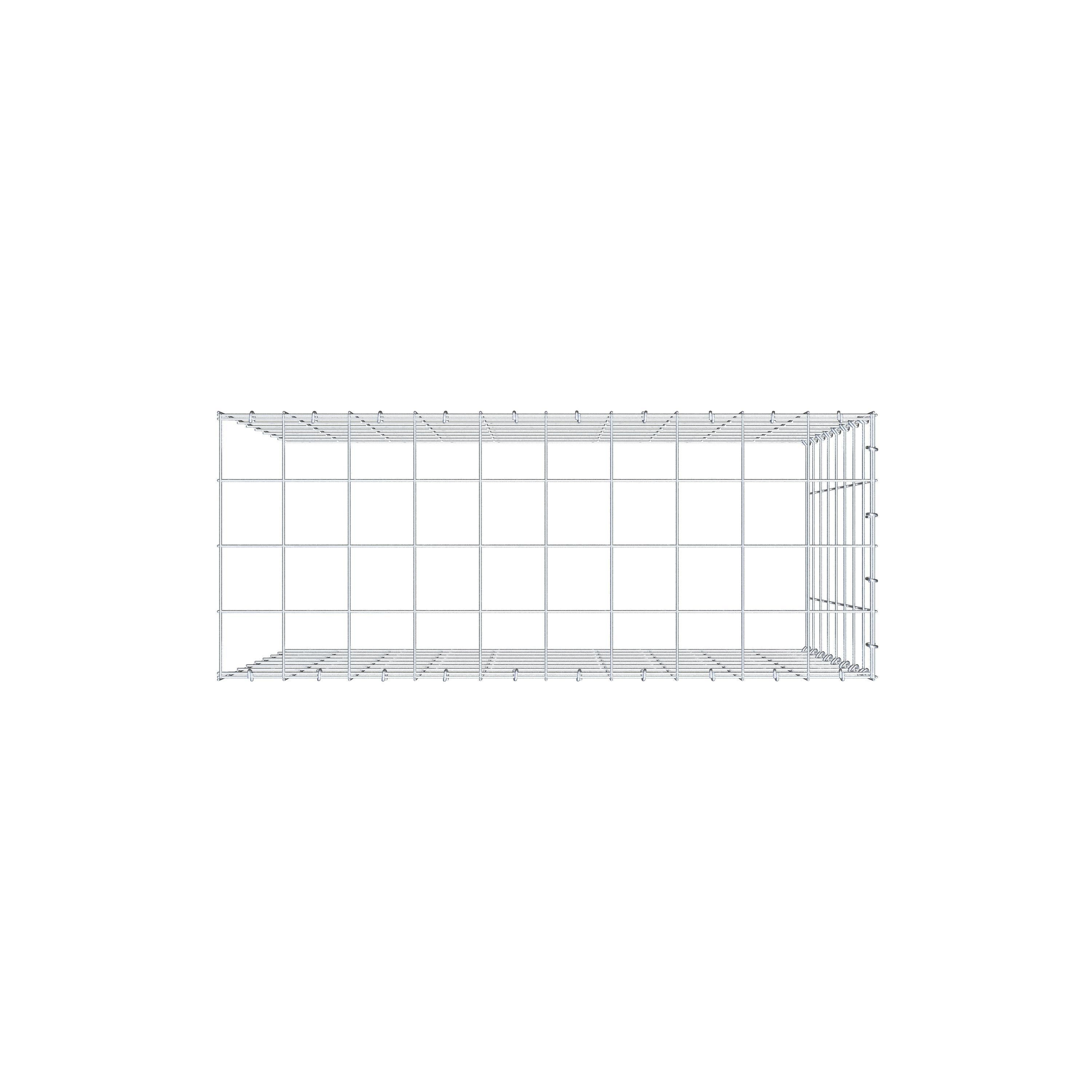 Gabbione aggiuntivo tipo 4 100 cm x 80 cm x 40 cm (L x H x P), maglia 10 cm x 10 cm, anello a C
