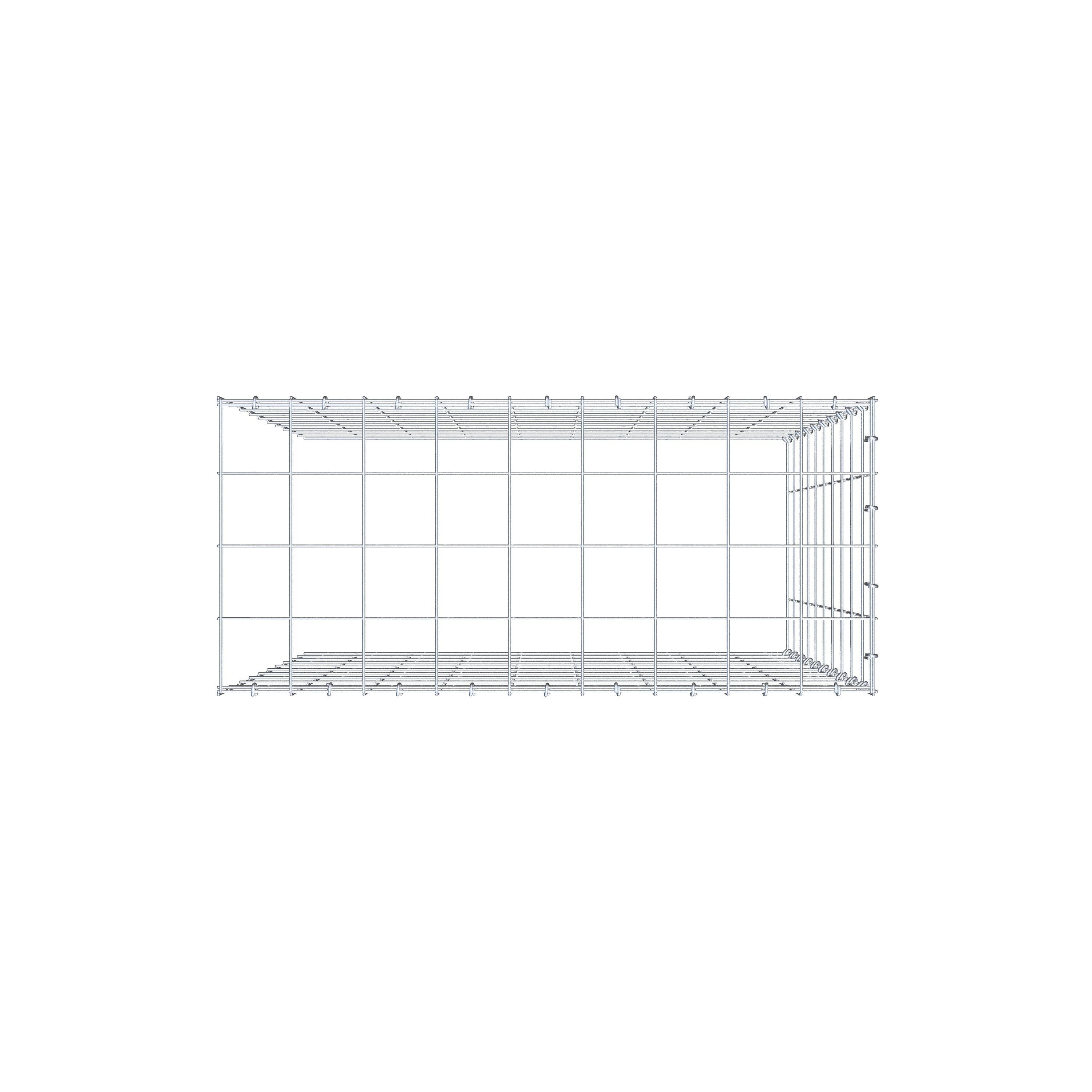 Gavión adicional tipo 4 100 cm x 90 cm x 40 cm (L x A x P), malla 10 cm x 10 cm, anillo en C