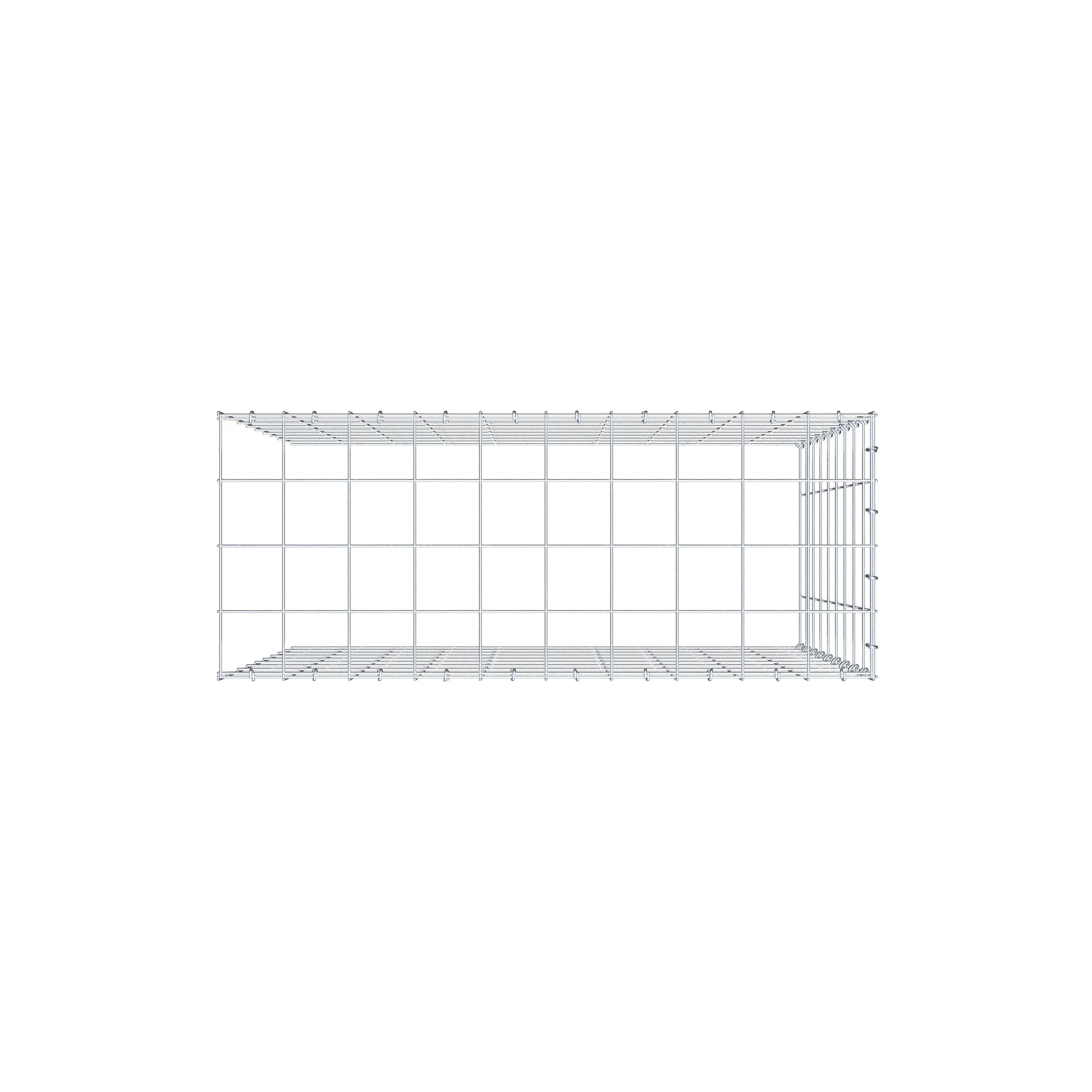 Gavión adicional tipo 4 100 cm x 90 cm x 40 cm (L x A x P), malla 10 cm x 10 cm, anillo en C
