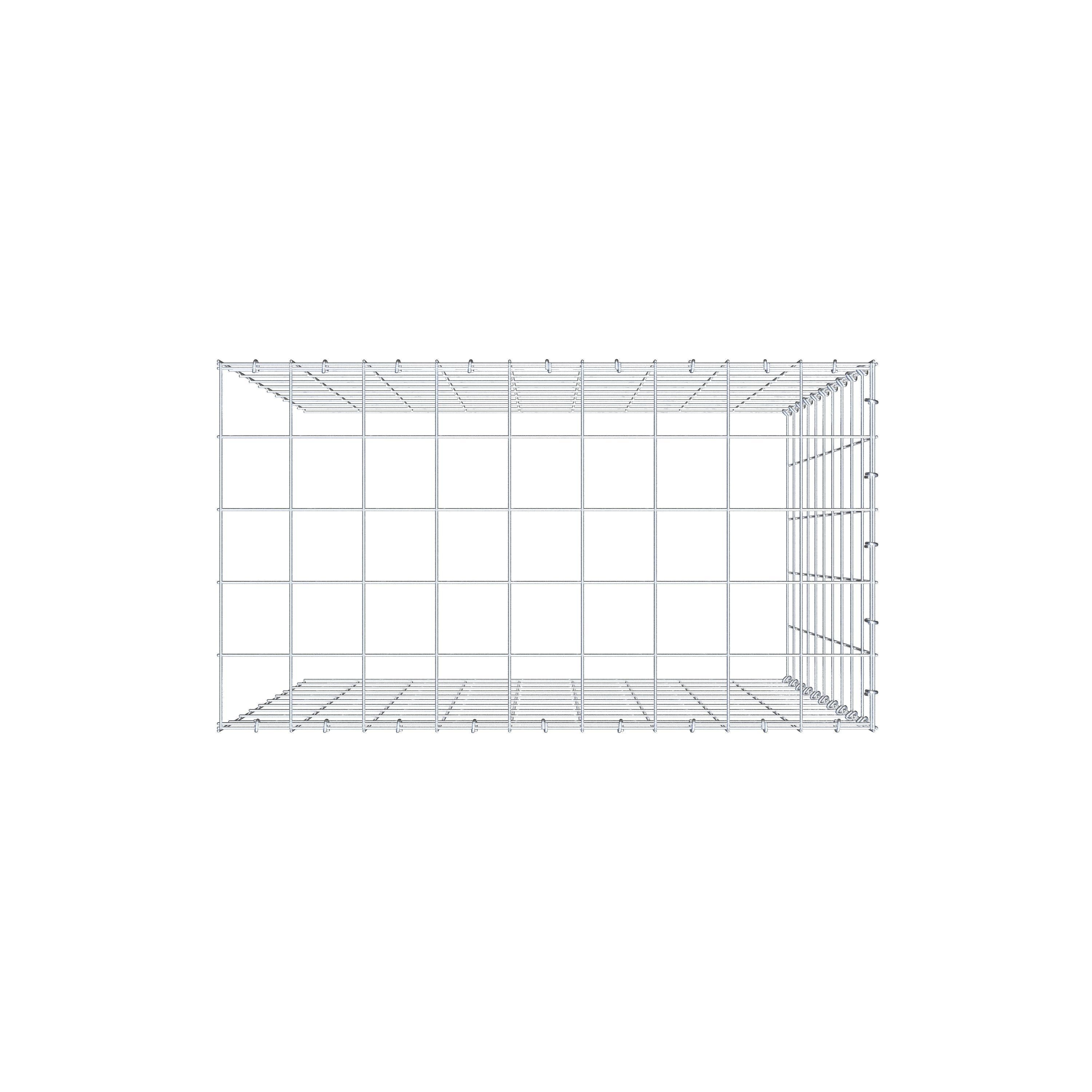 Fourche rapportée type 4 100 cm x 90 cm x 50 cm (L x H x P), mailles 10 cm x 10 cm, anneau C