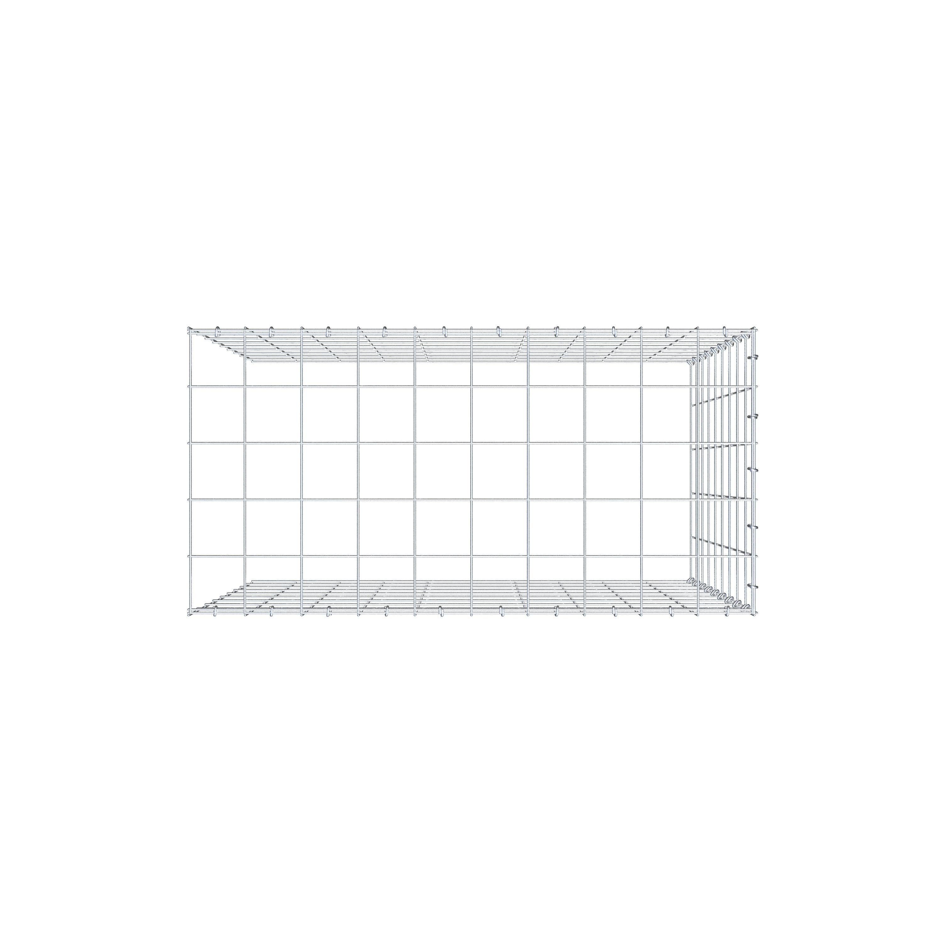 Fourche rapportée type 4 100 cm x 90 cm x 50 cm (L x H x P), mailles 10 cm x 10 cm, anneau C