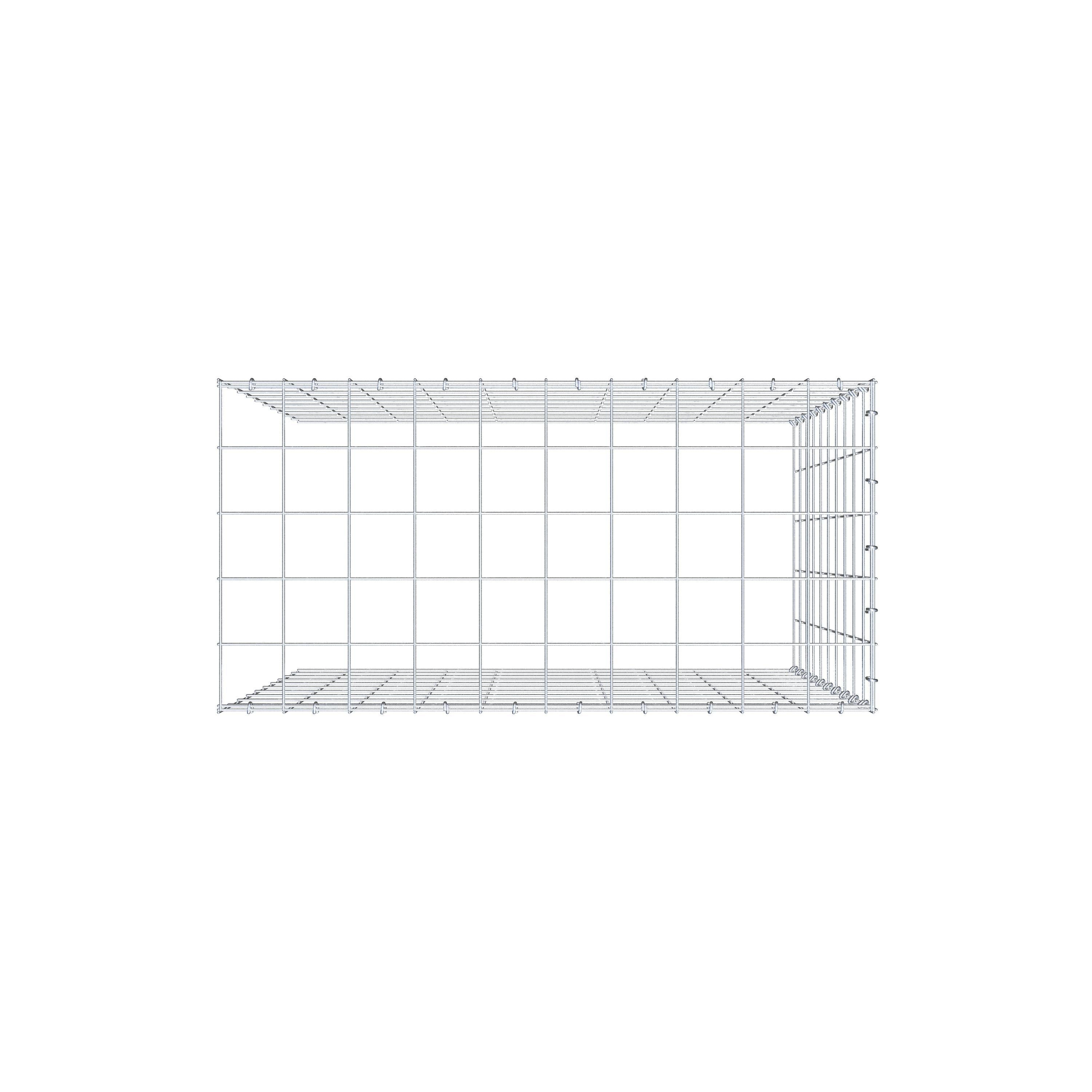 Gavión adicional tipo 4 100 cm x 100 cm x 50 cm (L x A x P), malla 10 cm x 10 cm, anillo en C