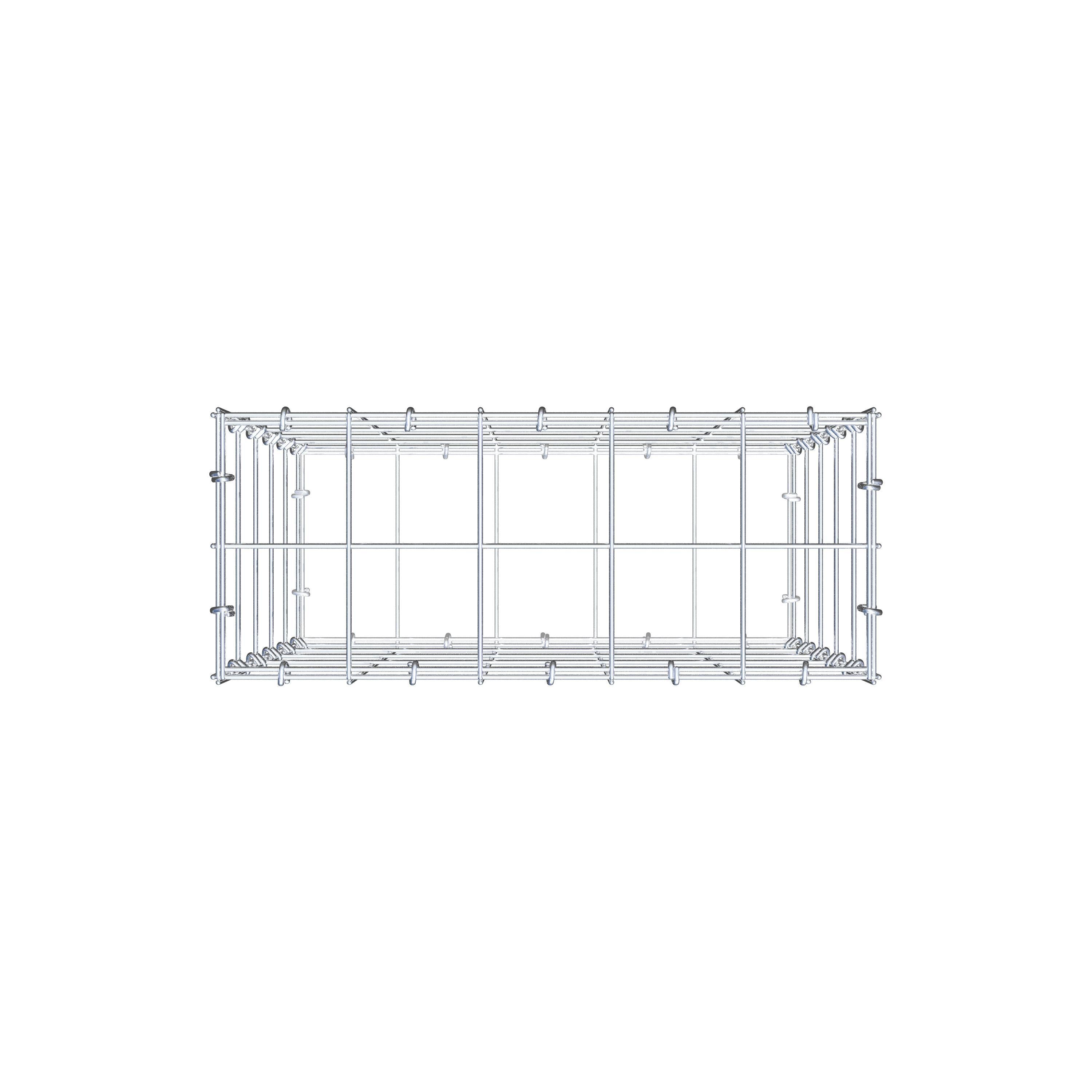 Gavión 50 cm x 50 cm x 20 cm (L x A x P), malla 10 cm x 10 cm, anillo en C