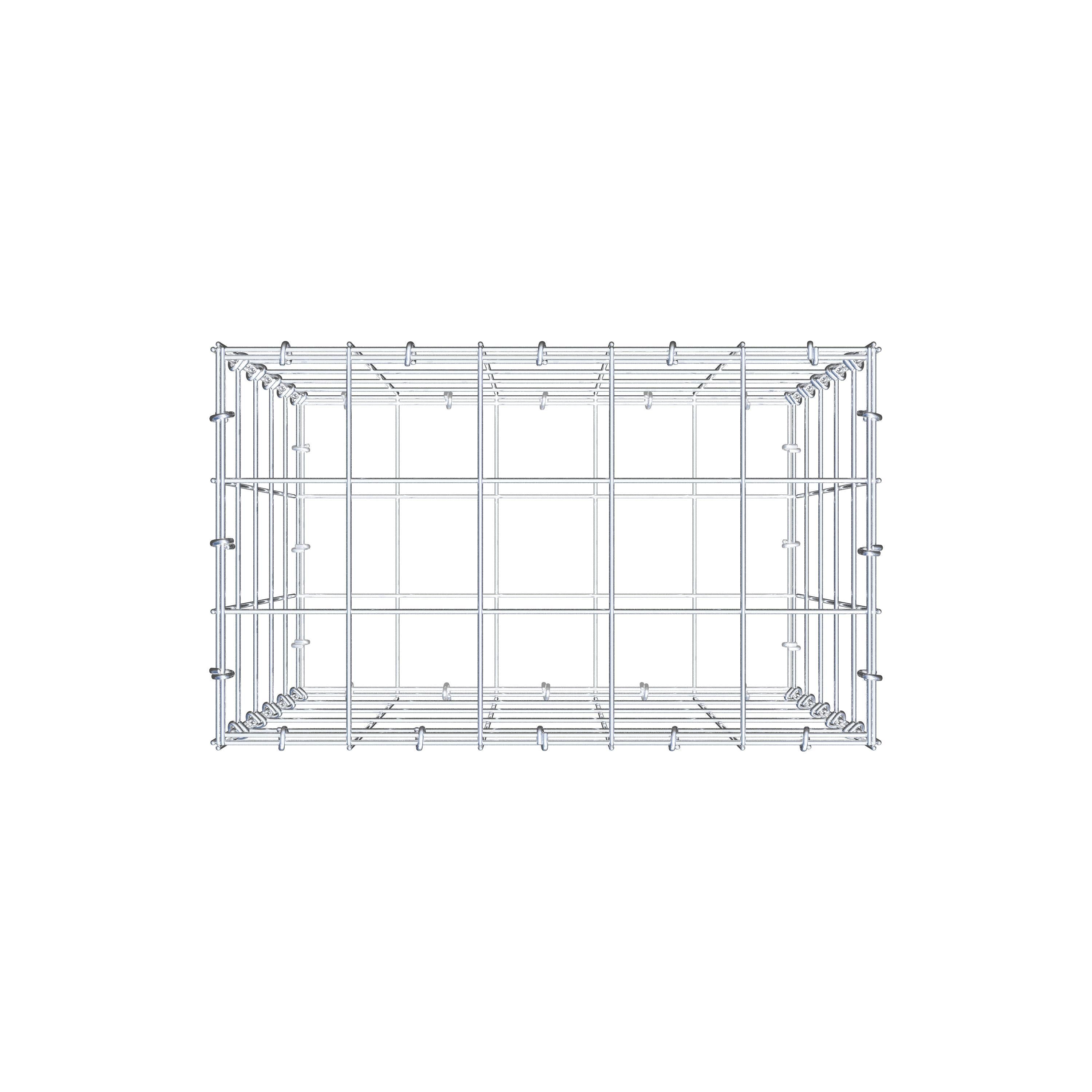 Gavión 50 cm x 50 cm x 30 cm (L x A x P), malla 10 cm x 10 cm, anillo en C