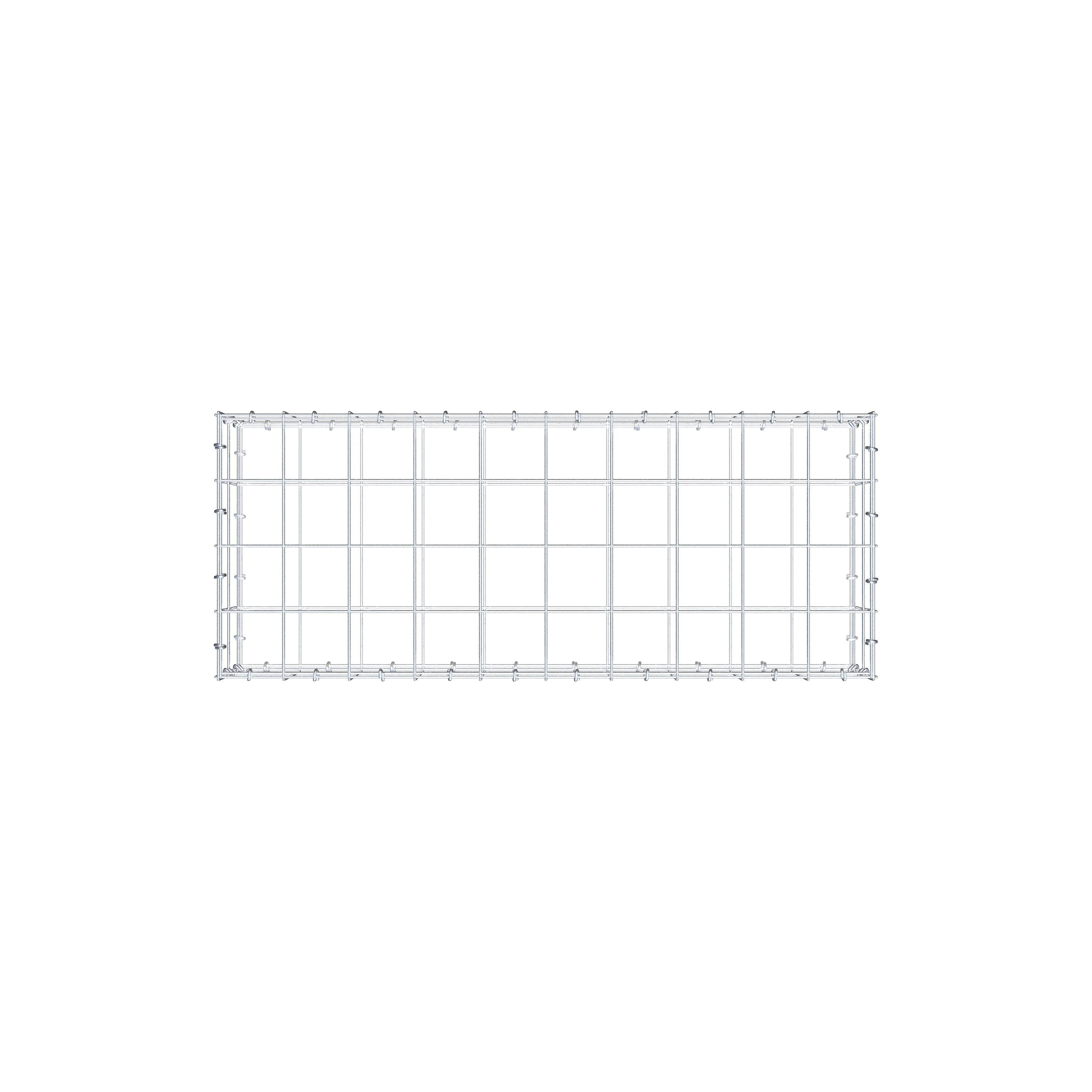 Gabion 100 cm x 20 cm x 40 cm (L x H x P), mailles 10 cm x 10 cm, anneau en C