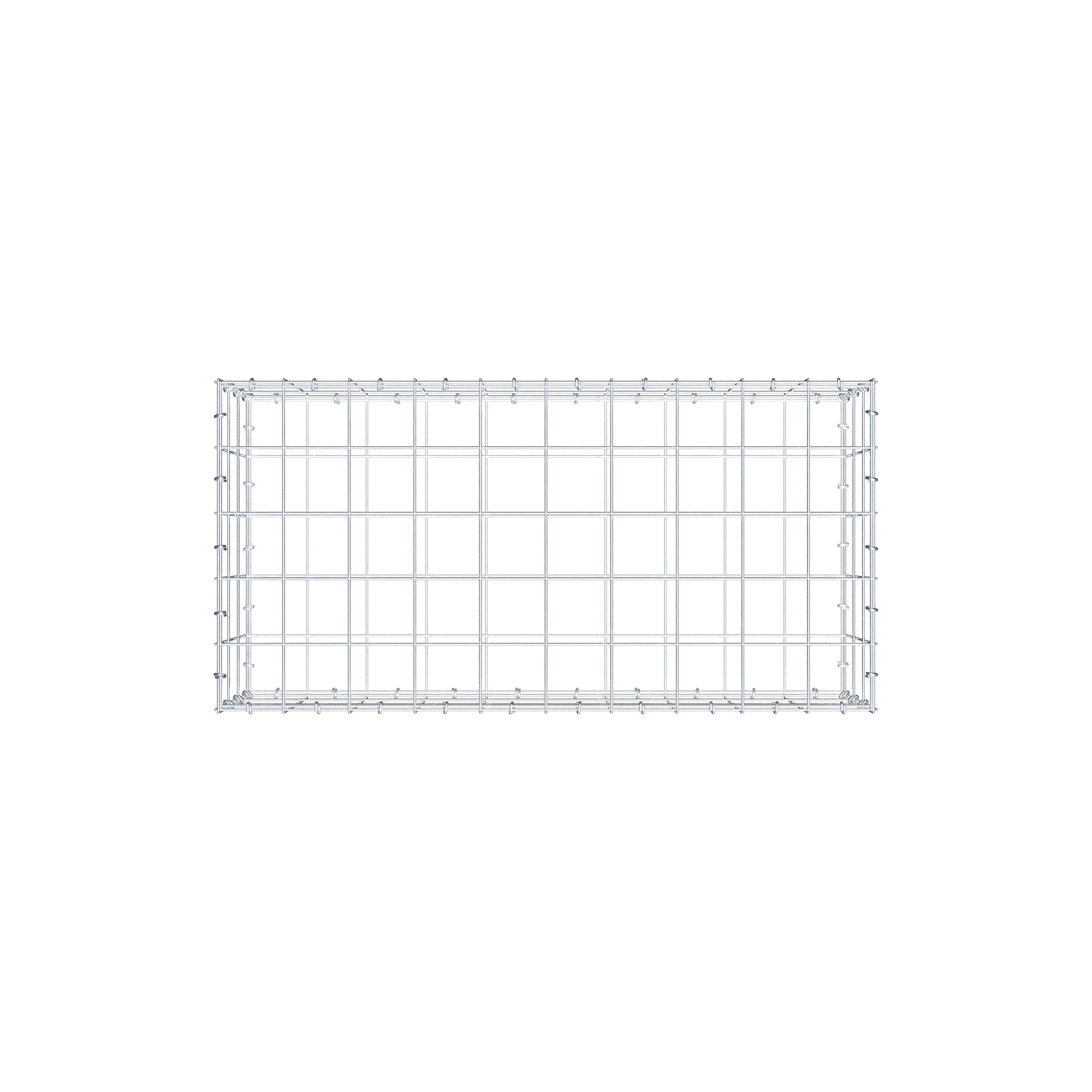 Gabion 100 cm x 30 cm x 50 cm (L x H x D), maskstorlek 10 cm x 10 cm, C-ring