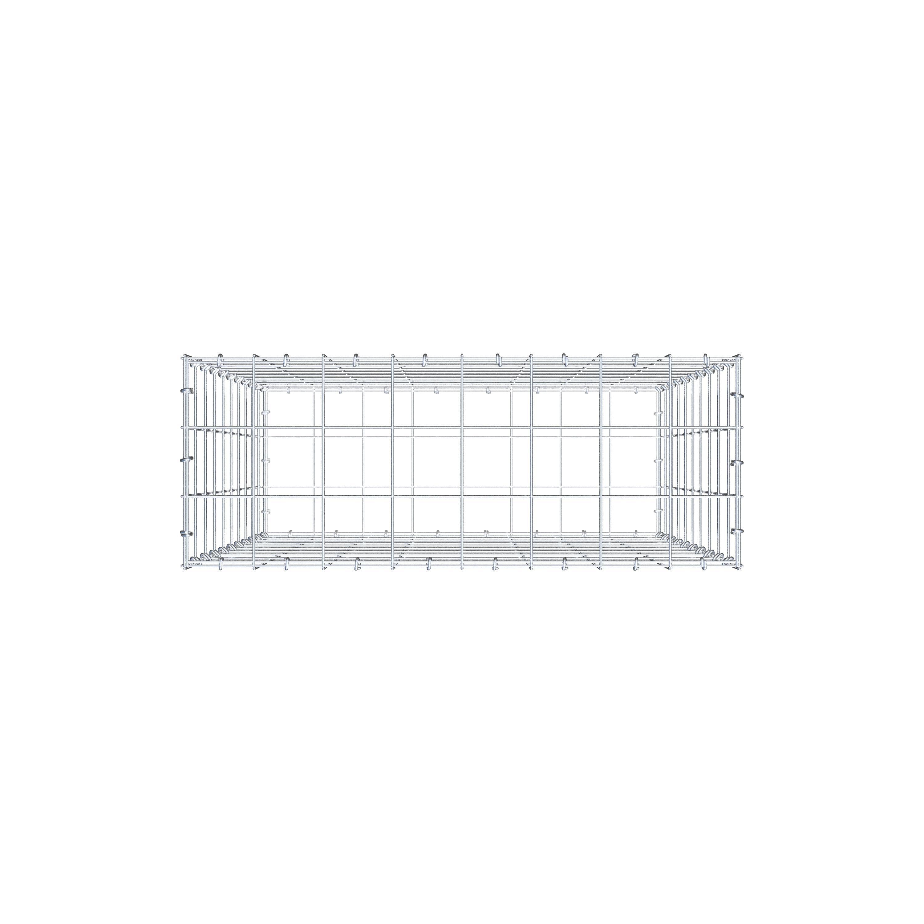 Gabbione 100 cm x 80 cm x 30 cm (L x H x P), maglia 10 cm x 10 cm, anello a C