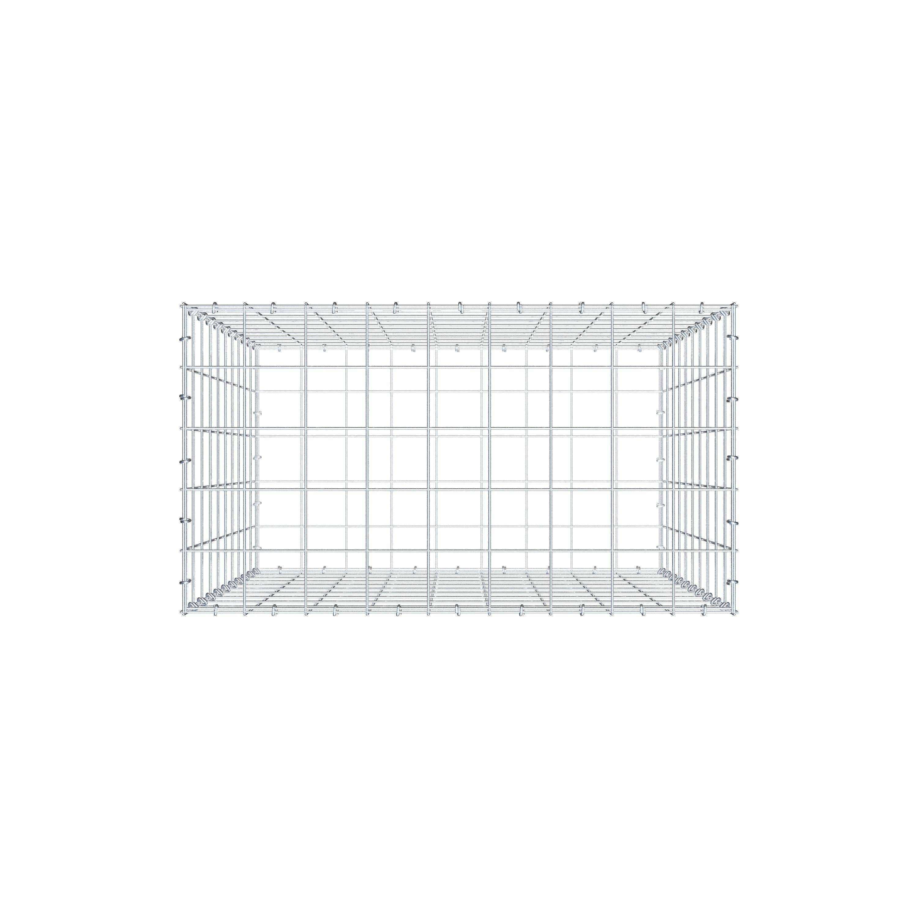 Gavión 100 cm x 90 cm x 50 cm (L x A x P), malla 10 cm x 10 cm, anillo en C