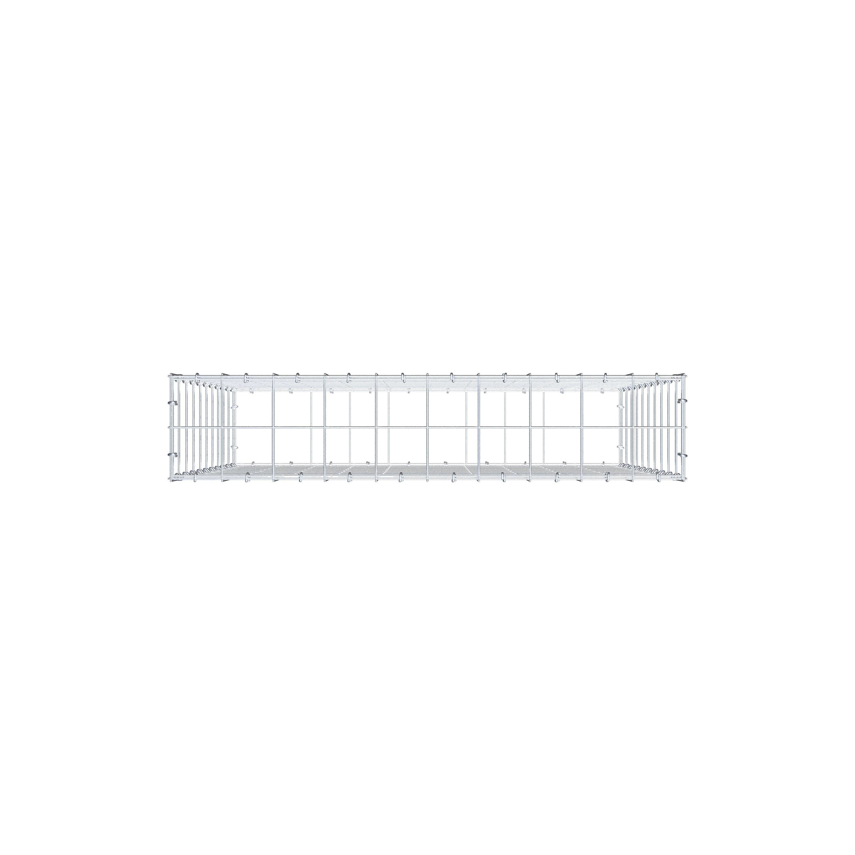 Gabbione 100 cm x 100 cm x 20 cm (L x H x P), maglia 10 cm x 10 cm, anello a C