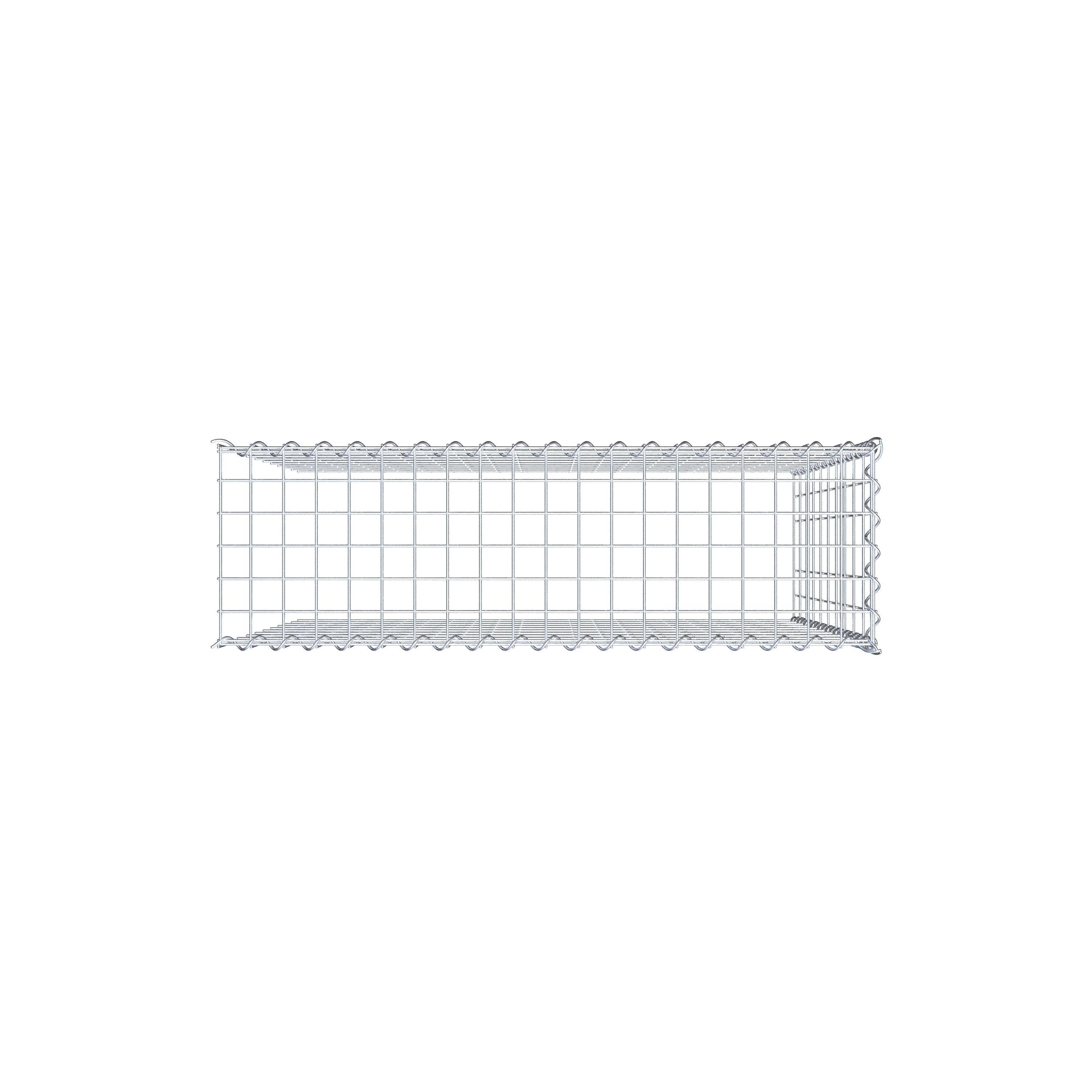 Opvokset gabion type 4 100 cm x 100 cm x 30 cm (L x H x D), maskestørrelse 5 cm x 10 cm, spiral