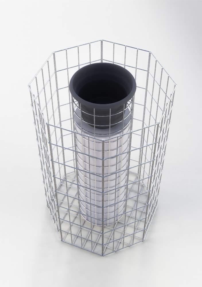 Colonna floreale ottagonale, altezza 62 cm, MW 5 x 10 cm, zincata a caldo, vaso incluso