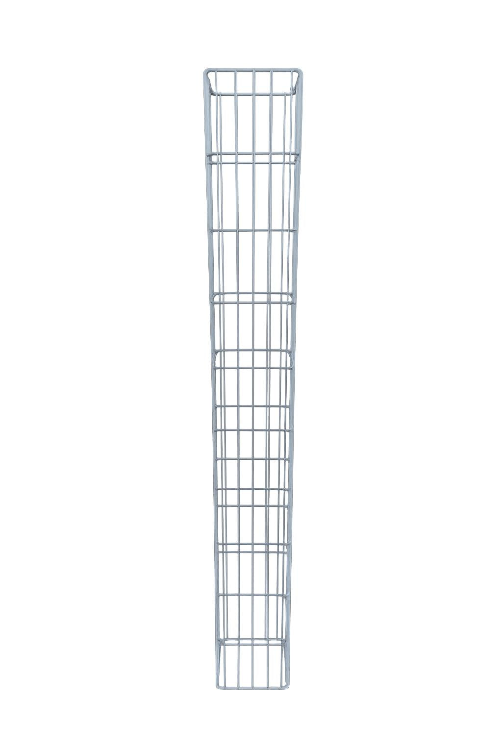 Rektangulær varmgalvaniseret gabionsøjle, 27,3 cm x 27,3 cm, 200 cm høj, MW 5 cm x 20 cm, 8/6 mm tråd