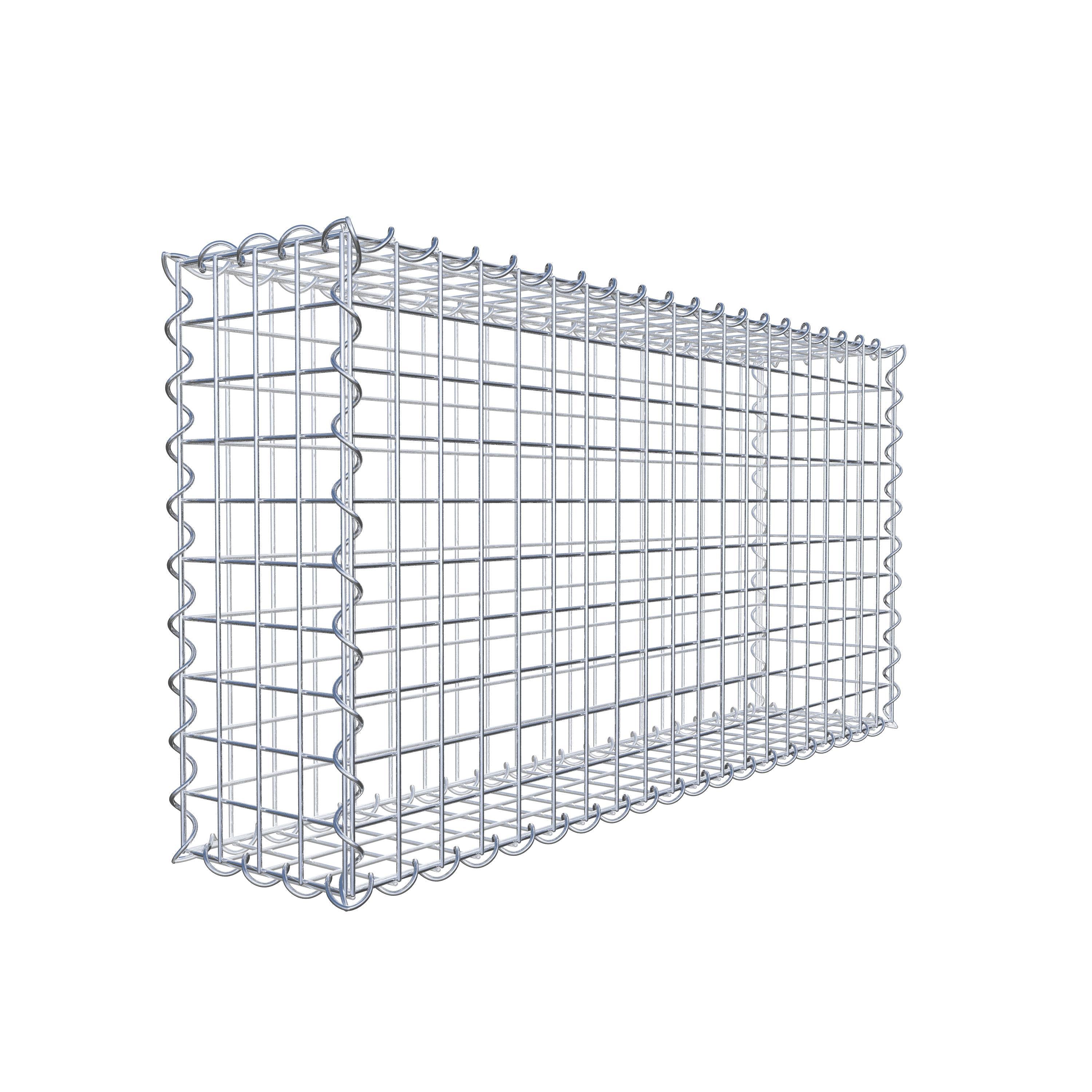 Juego de 2 gaviones de 100 cm x 50 cm x 20 cm (largo x alto x fondo), malla de 5 x 5 cm, en espiral