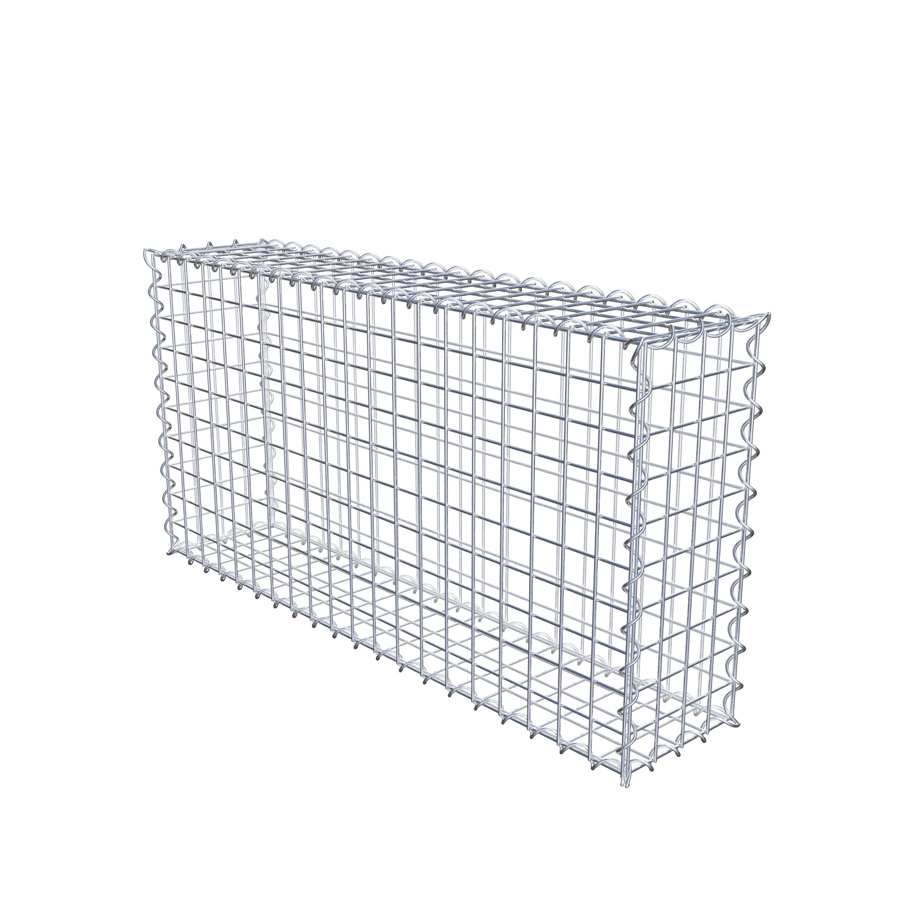 Juego de 2 gaviones de 100 cm x 50 cm x 20 cm (largo x alto x fondo), malla de 5 x 5 cm, en espiral