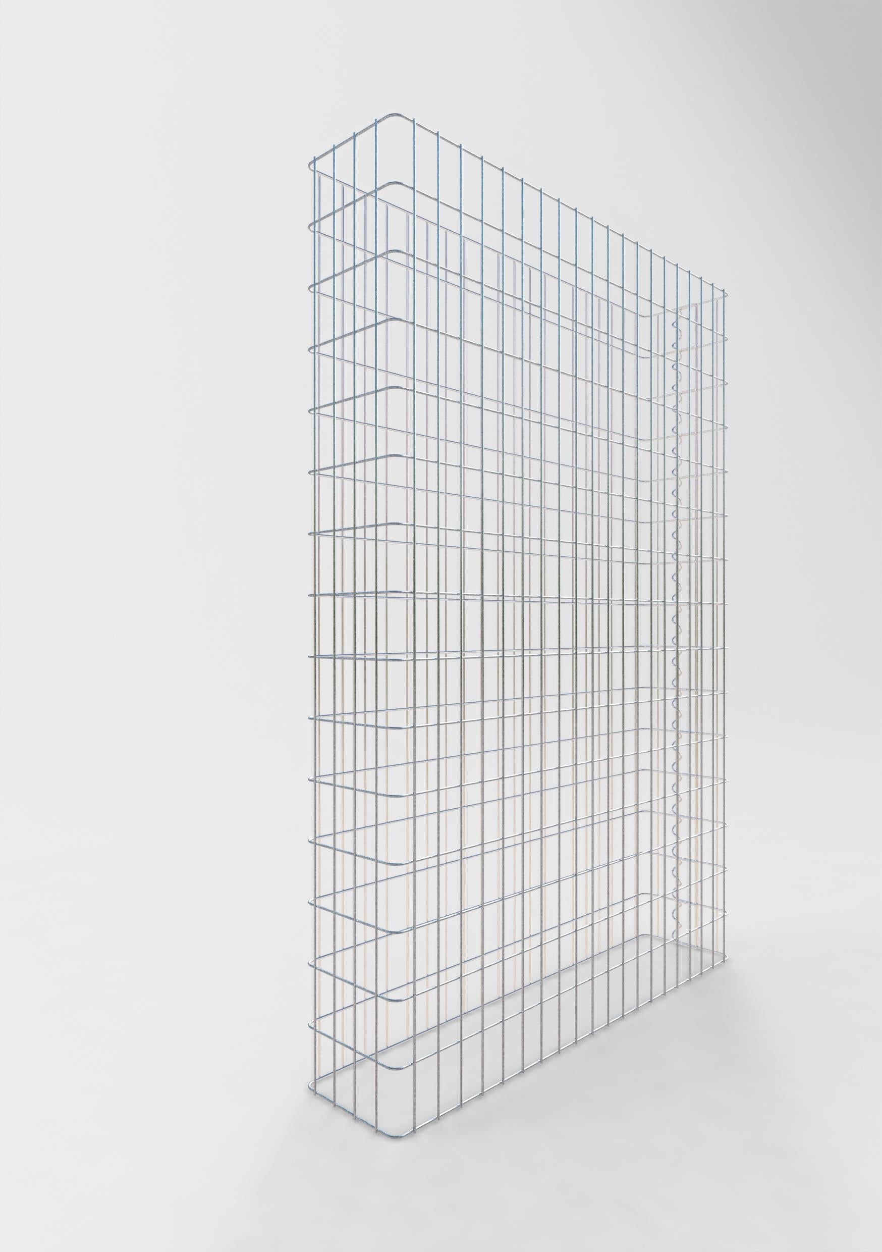 Recinzione in gabbioni lunghezza 102 cm, altezza 180 cm, profondità 22 cm, maglia 5 x 10 cm