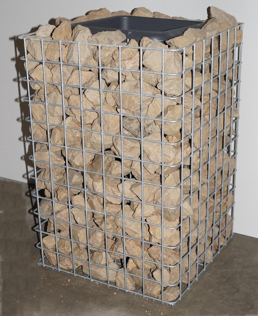 Columna de flores Altura 62 cm Base 42 x 42 cm MW 5 x 5 cm, galvanizado en caliente incl. maceta