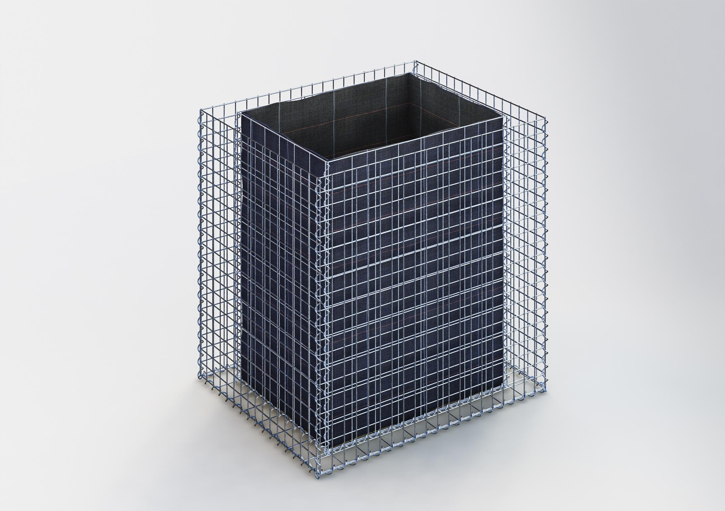 Lecho elevado rectangular 100 cm x 100 cm x 80 cm (largo x alto x fondo), malla 5 x 5 cm, espesor de pared 10 cm