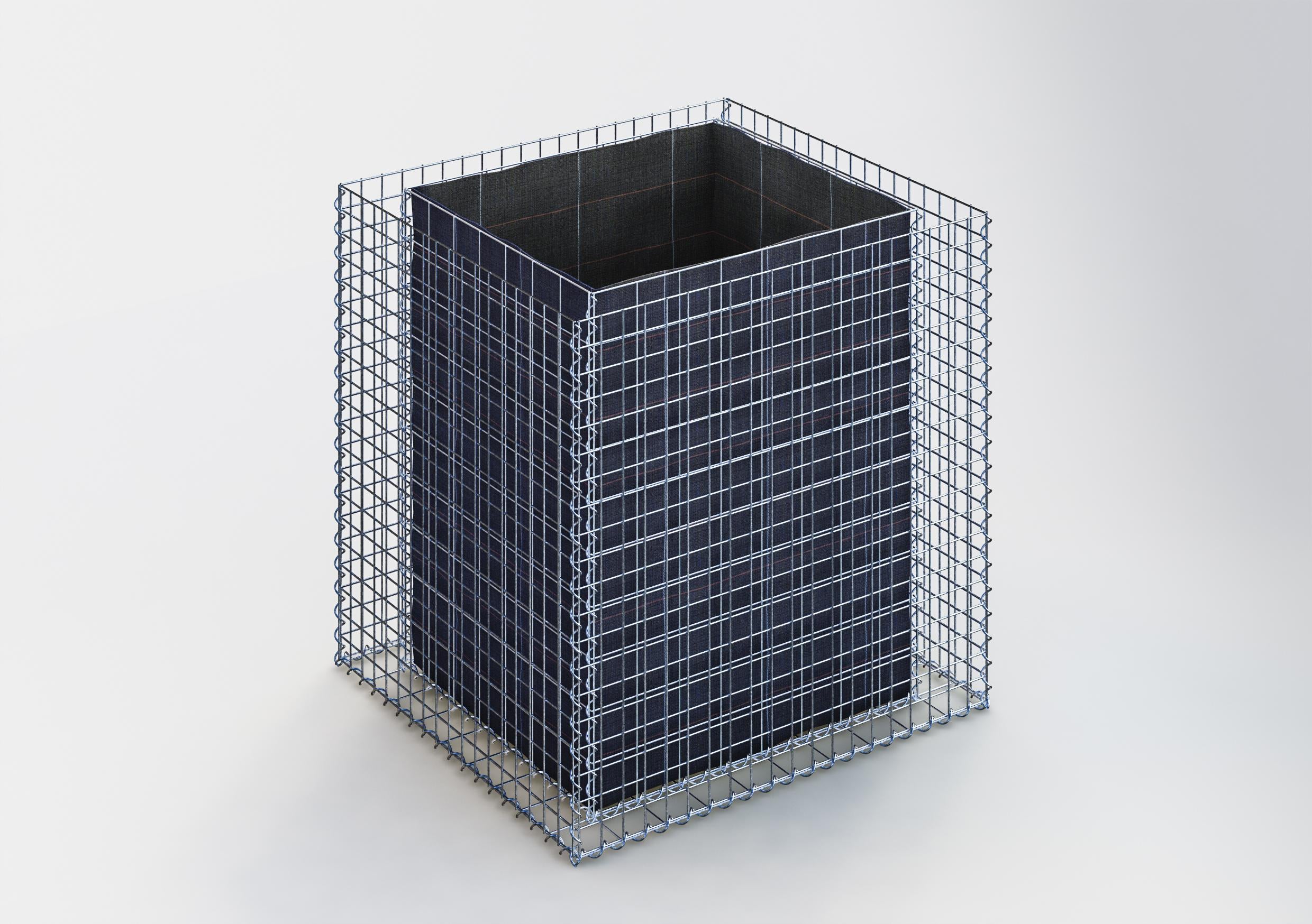 Lecho elevado rectangular 100 cm x 100 cm x 90 cm (largo x alto x fondo), malla 5 x 5 cm, espesor de pared 10 cm