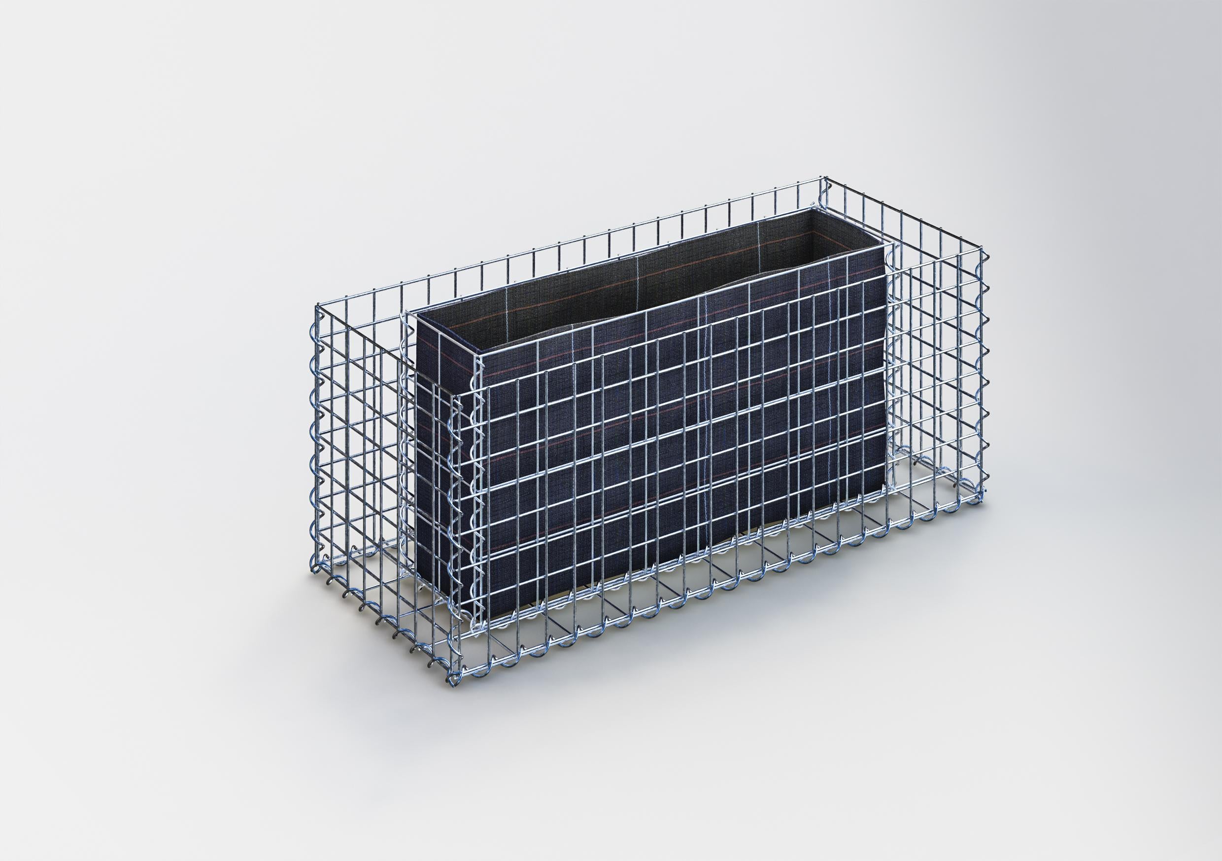 Lecho elevado rectangular 100 cm x 40 cm x 40 cm (largo x alto x fondo), malla 5 x 5 cm, espesor de pared 10 cm