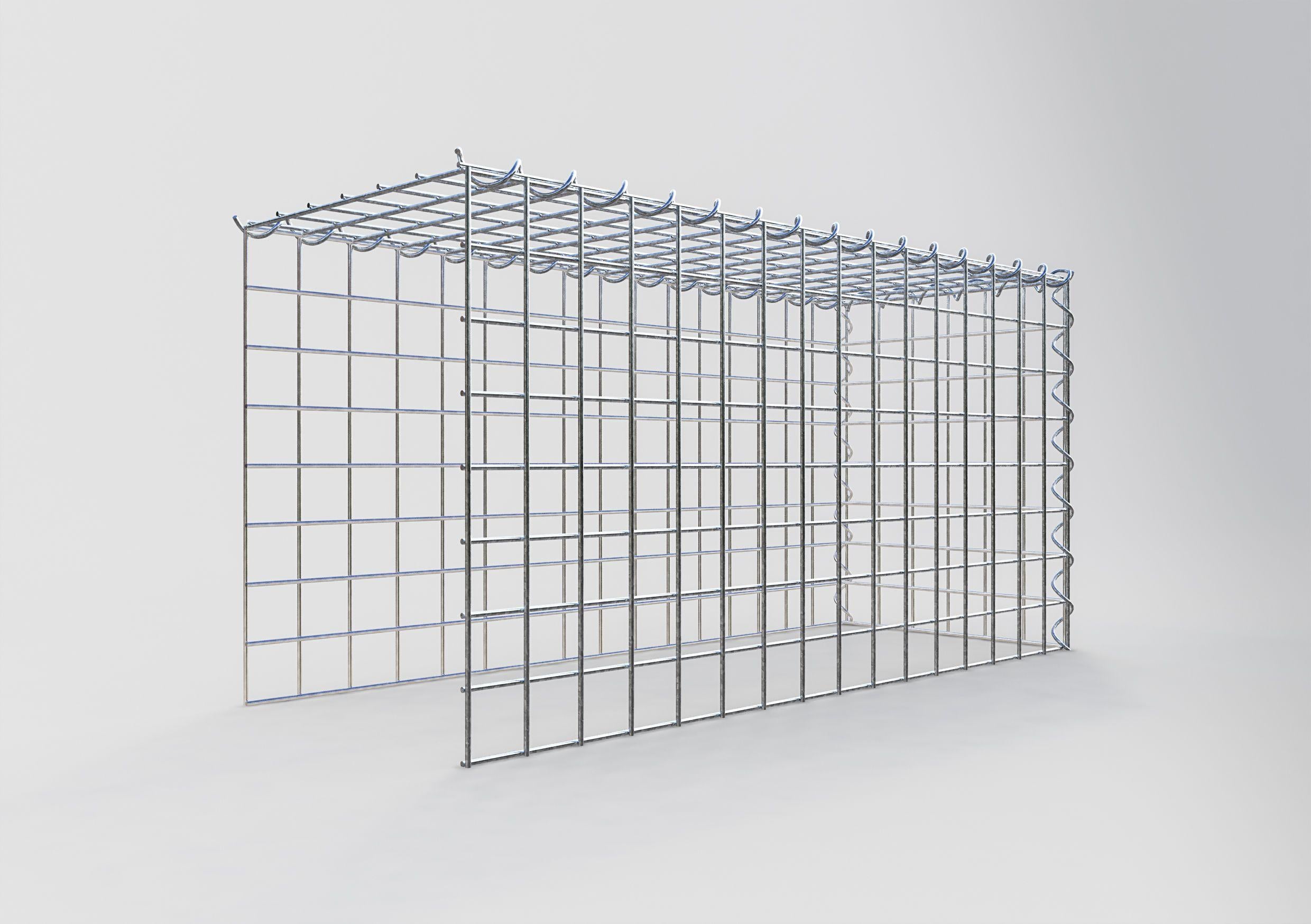 Add-on schanskorf type 4 80 cm x 40 cm x 30 cm (L x H x D), maaswijdte 5 cm x 5 cm, spiraalvormig