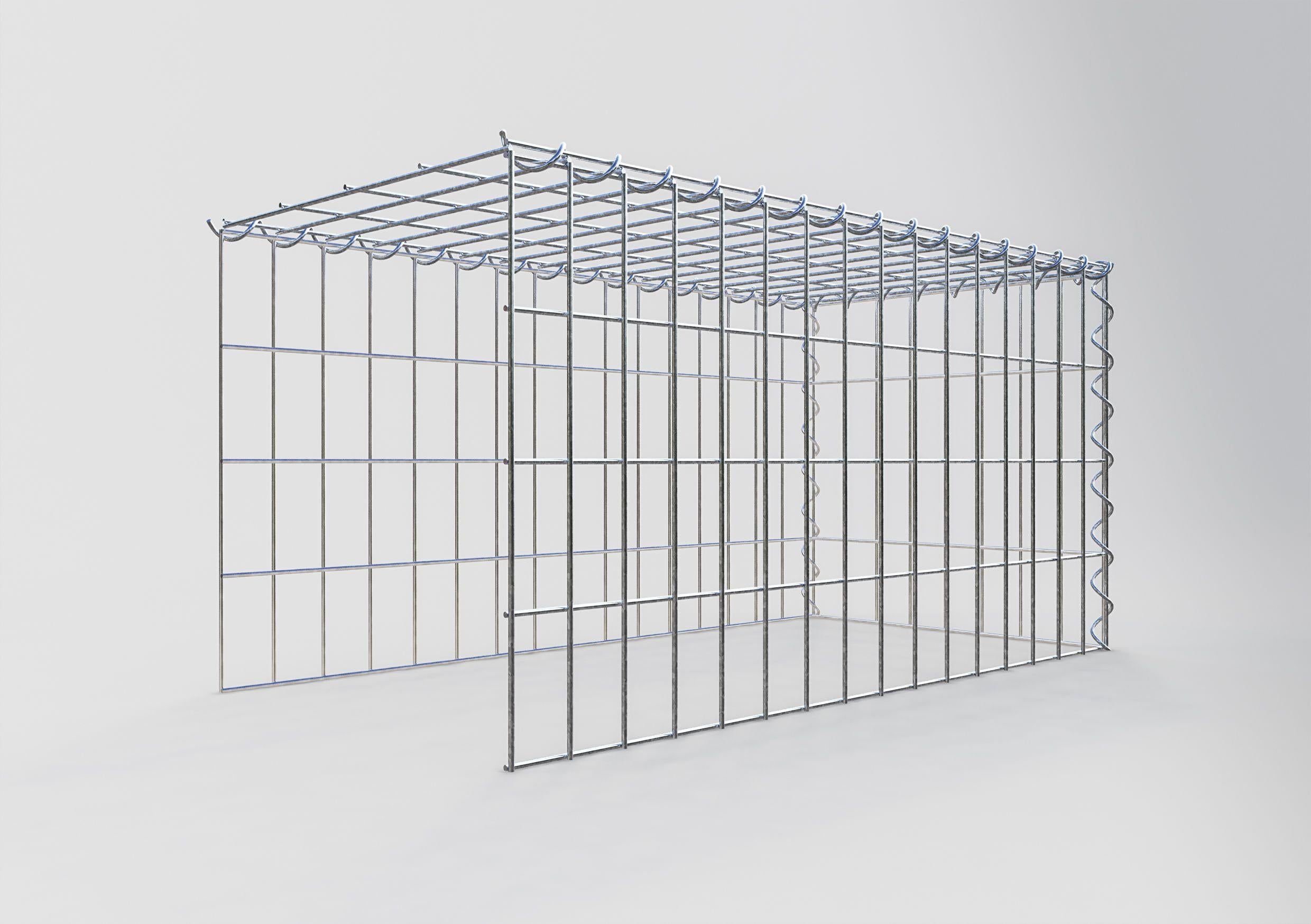 Grown-on gabion type 4 80 cm x 40 cm x 40 cm (L x H x D), mesh size 5 cm x 10 cm, spiral