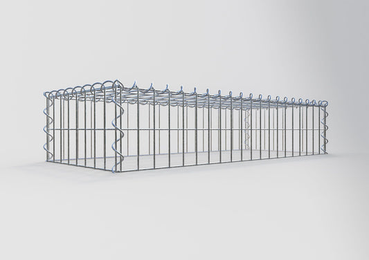 Gavión complementario tipo 3 100 cm x 20 cm x 40 cm (L x A x P), malla 5 cm x 10 cm, espiral