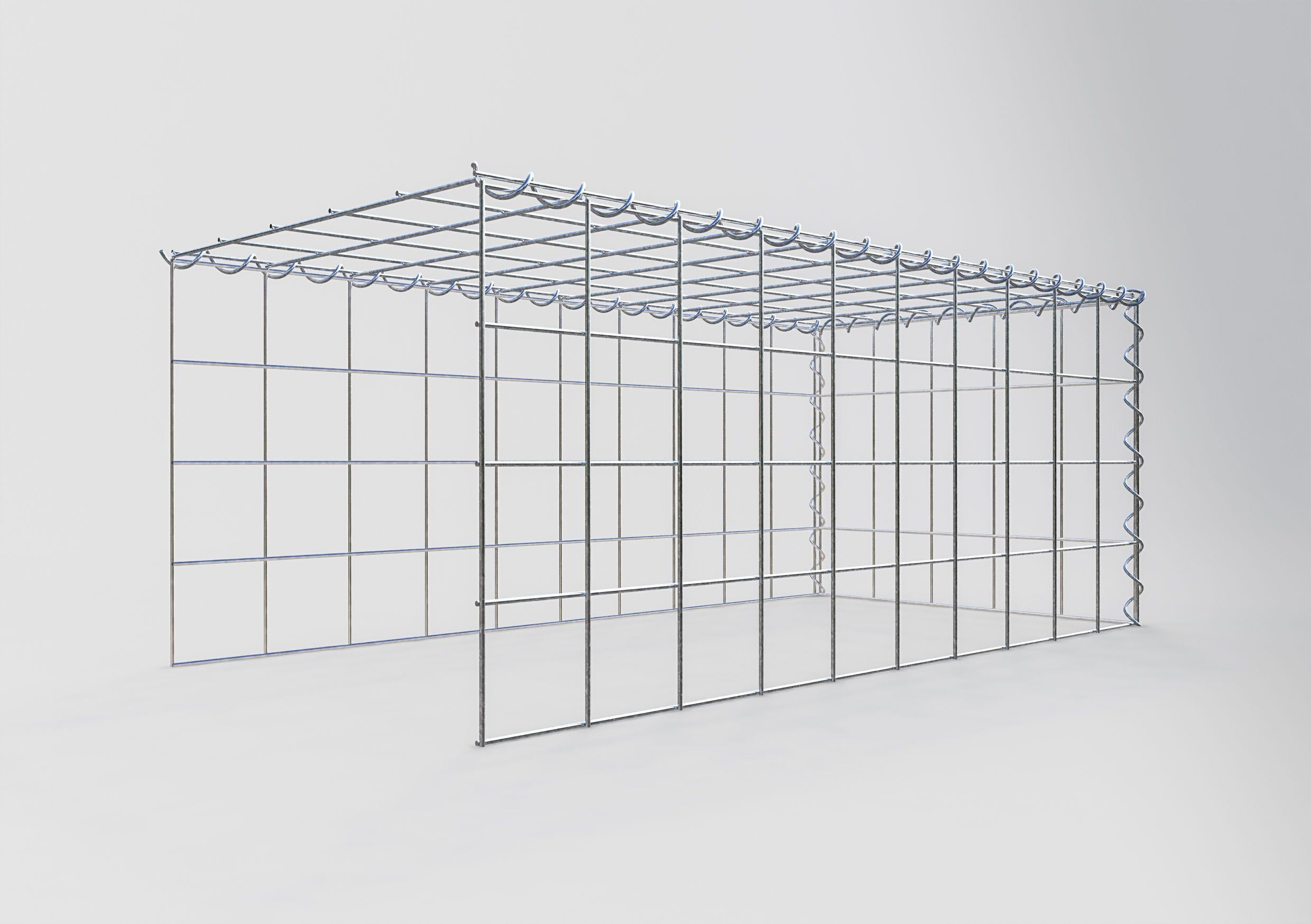 Grown-on gabion type 4 100 cm x 40 cm x 50 cm (L x H x D), mesh size 10 cm x 10 cm, spiral