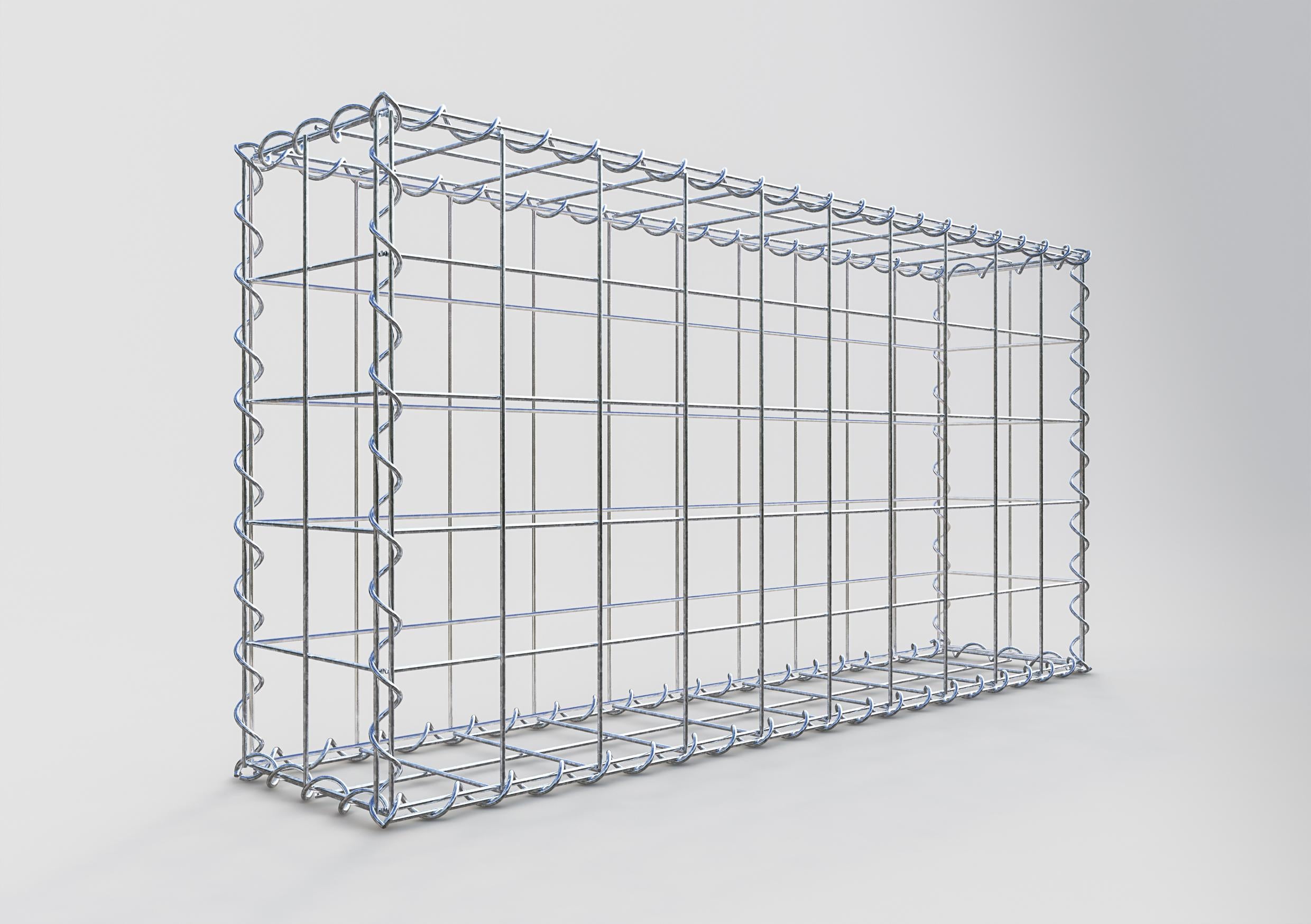 Gabião 100 cm x 50 cm x 20 cm (C x A x P), malhagem 10 cm x 10 cm, espiral