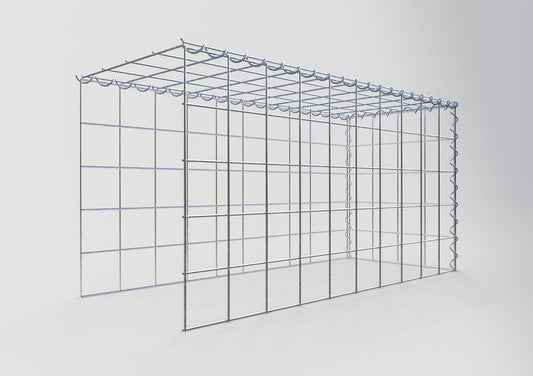 Gabion rapporté type 4 100 cm x 50 cm x 40 cm (L x H x P), mailles 10 cm x 10 cm, spirale