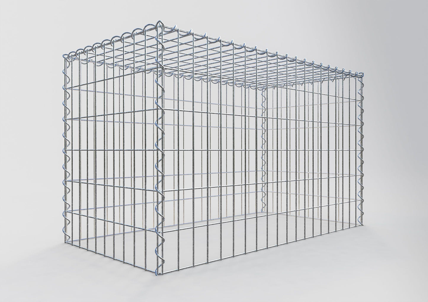 Gabião tipo 3 100 cm x 60 cm x 50 cm (C x A x P), malhagem 5 cm x 10 cm, espiral