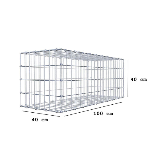 Gabbione 100 cm x 40 cm x 40 cm (L x H x P), maglia 5 x 10 cm, anello a spirale