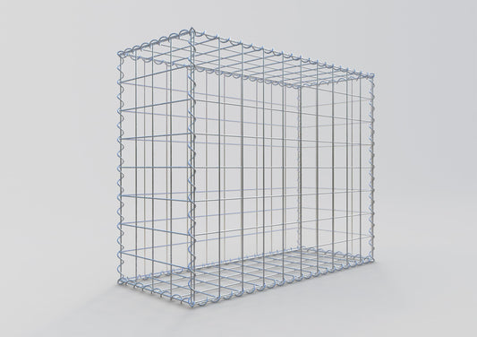 Gabione 100 cm x 80 cm x 40 cm (L x H x T), Maschenweite 10 cm x 10 cm, Spirale