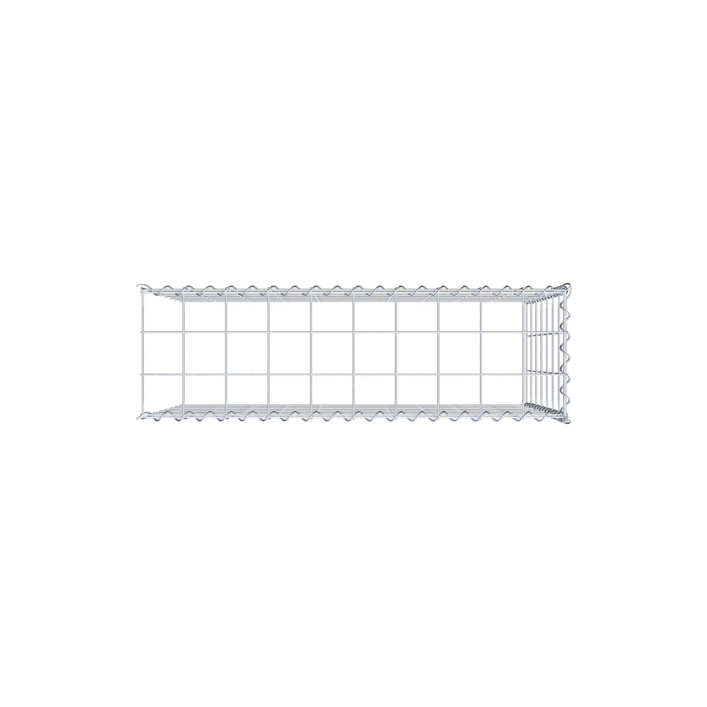Gavión adulto tipo 4 100 cm x 70 cm x 30 cm (largo x alto x profundidad), tamaño de malla 10 cm x 10 cm, espiral