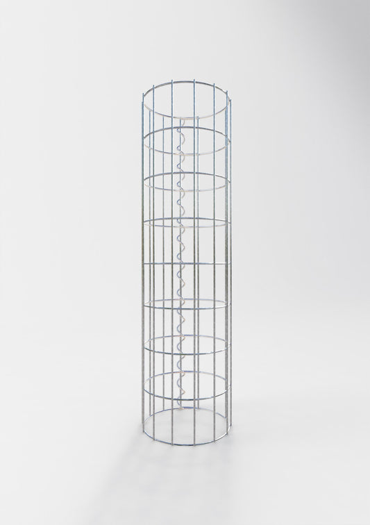 Columna de gaviones redonda 22 cm de diámetro, 80 cm de altura, malla 5 cm x 10 cm