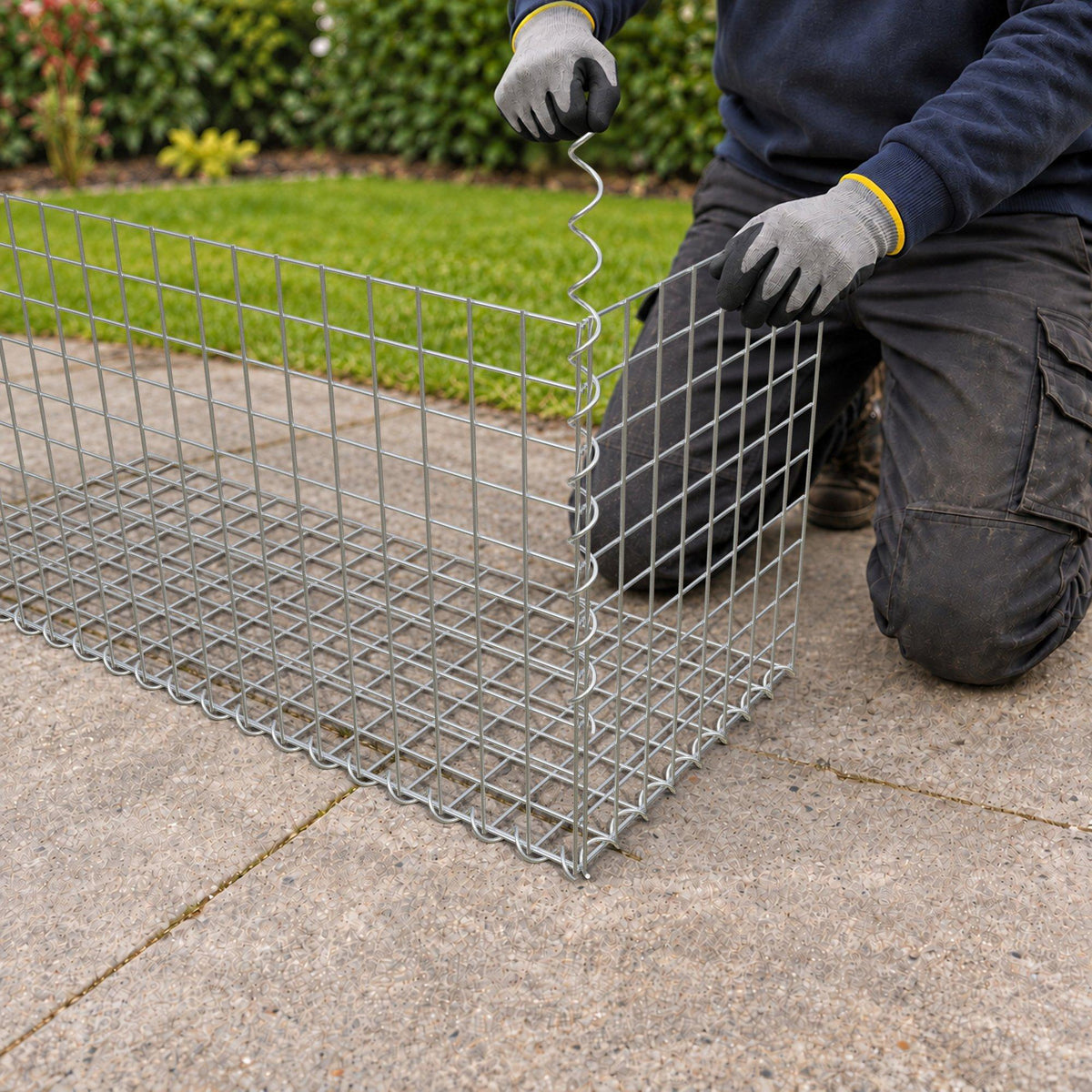 Gabion 100 cm x 50 cm x 40 cm (L x H x D), maskstorlek 5 cm x 5 cm, spiral