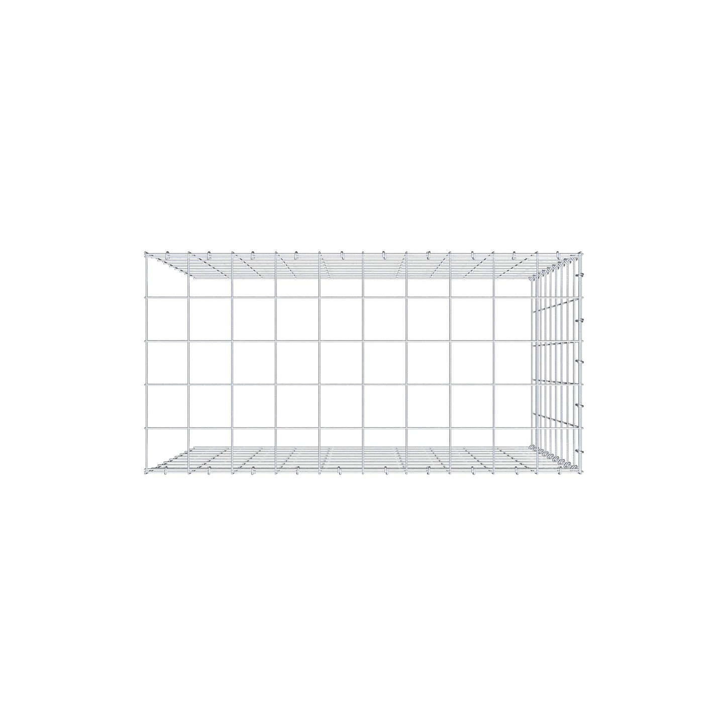 Gabbione aggiuntivo tipo 4 100 cm x 90 cm x 50 cm (L x H x P), maglia 10 cm x 10 cm, anello a C