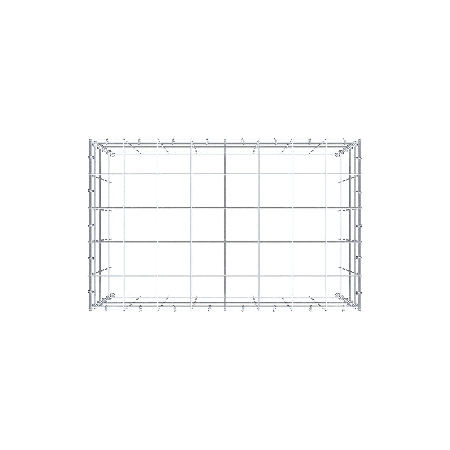 Mounted gabion type 3 80 cm x 50 cm x 50 cm (L x H x D), mesh size 10 cm x 10 cm, C-ring