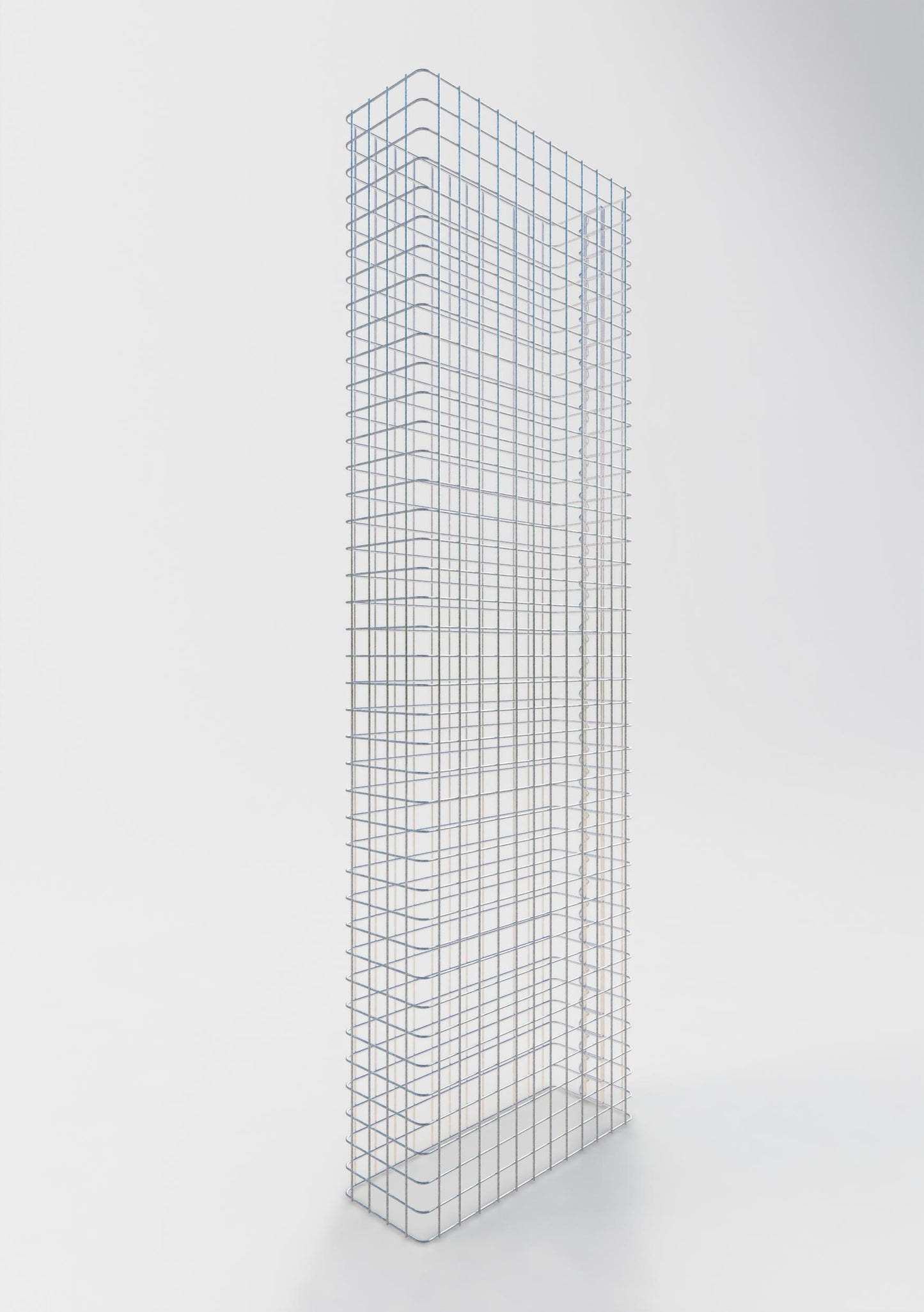 Comprimento da cerca de gabião 62 cm, altura 200 cm, profundidade 22 cm, tamanho da malha 5 x 5 cm