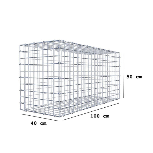 Gabione 100 cm x 50 cm x 40 cm (L x H x T), Maschenweite 5 x 5 cm, Spiralring