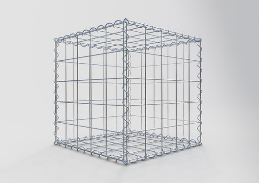 Gabião 50 cm x 50 cm x 50 cm (C x A x P), malhagem 10 cm x 10 cm, espiral